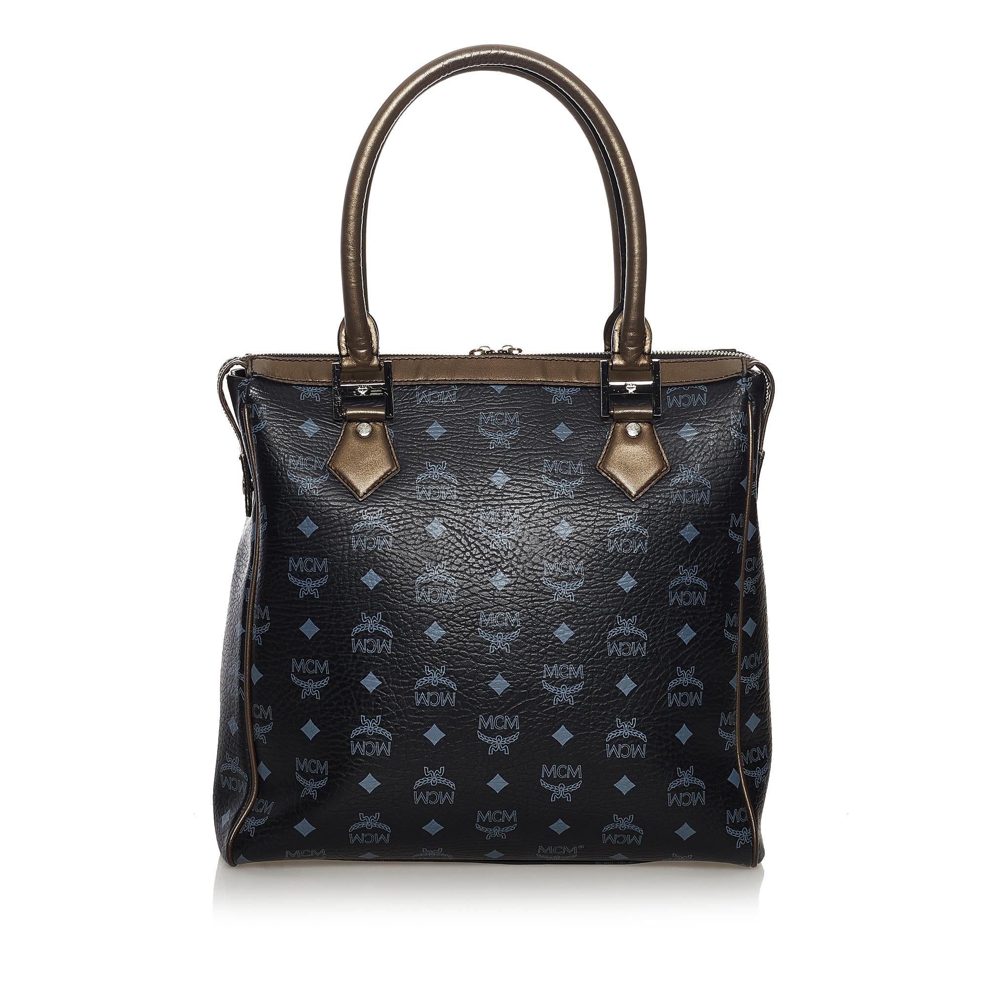 MCM Visetos Lion Princess Leather Tote Bag (SHG-CnGB5E)