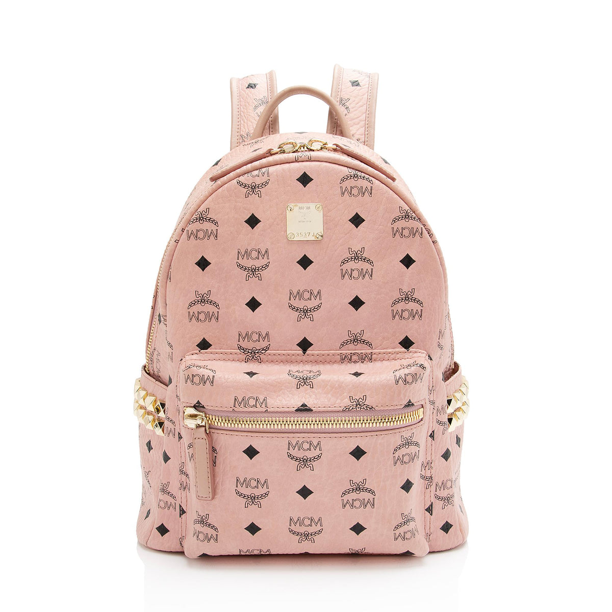 Mcm small backpack %100  authentic MCM Embossed Leather Ottomar Stark Small Backpack (SHF-22481) main image 3