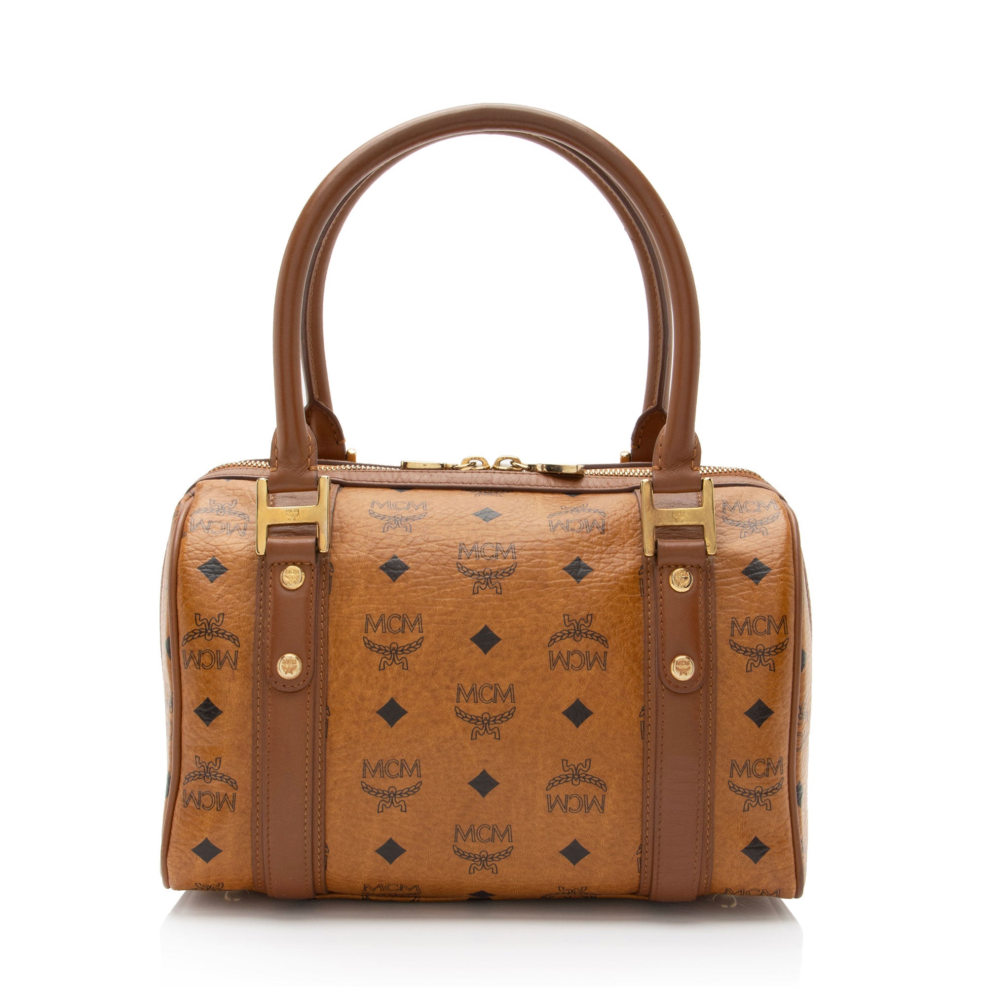 MCM Visetos Small Boston Bag