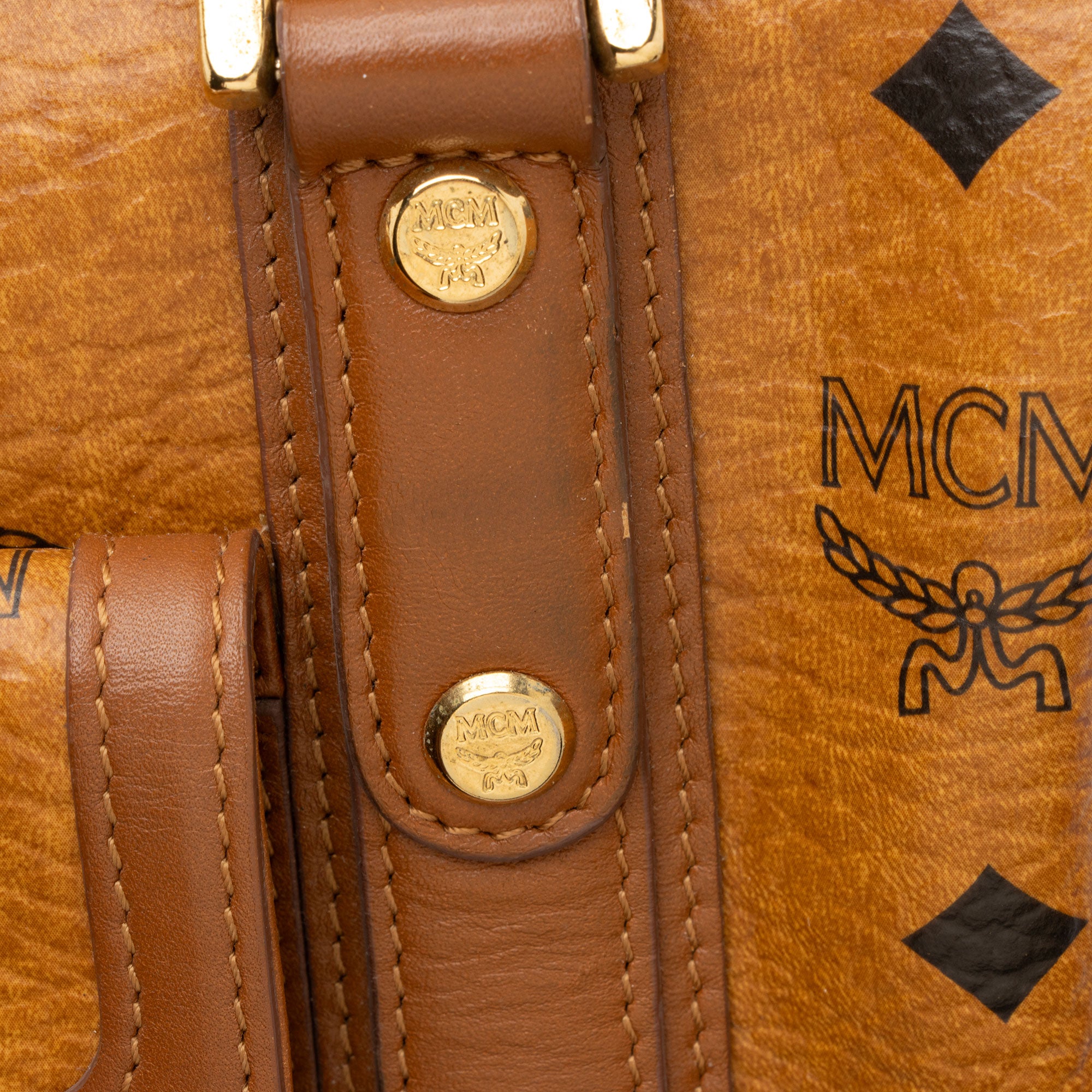 MCM Visetos Small Boston Bag