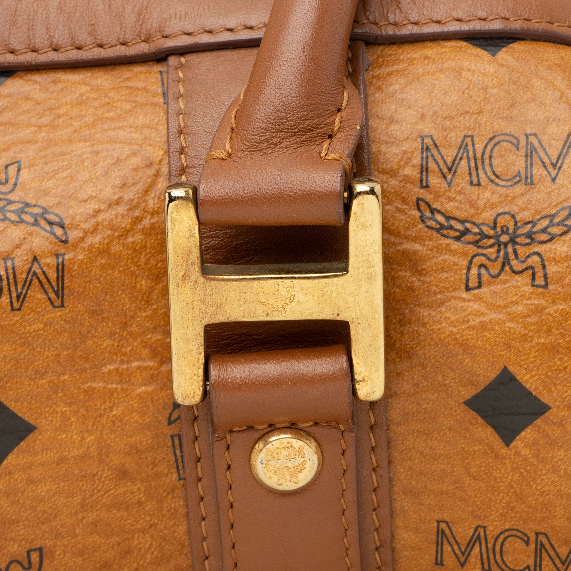 MCM Visetos Small Boston Bag