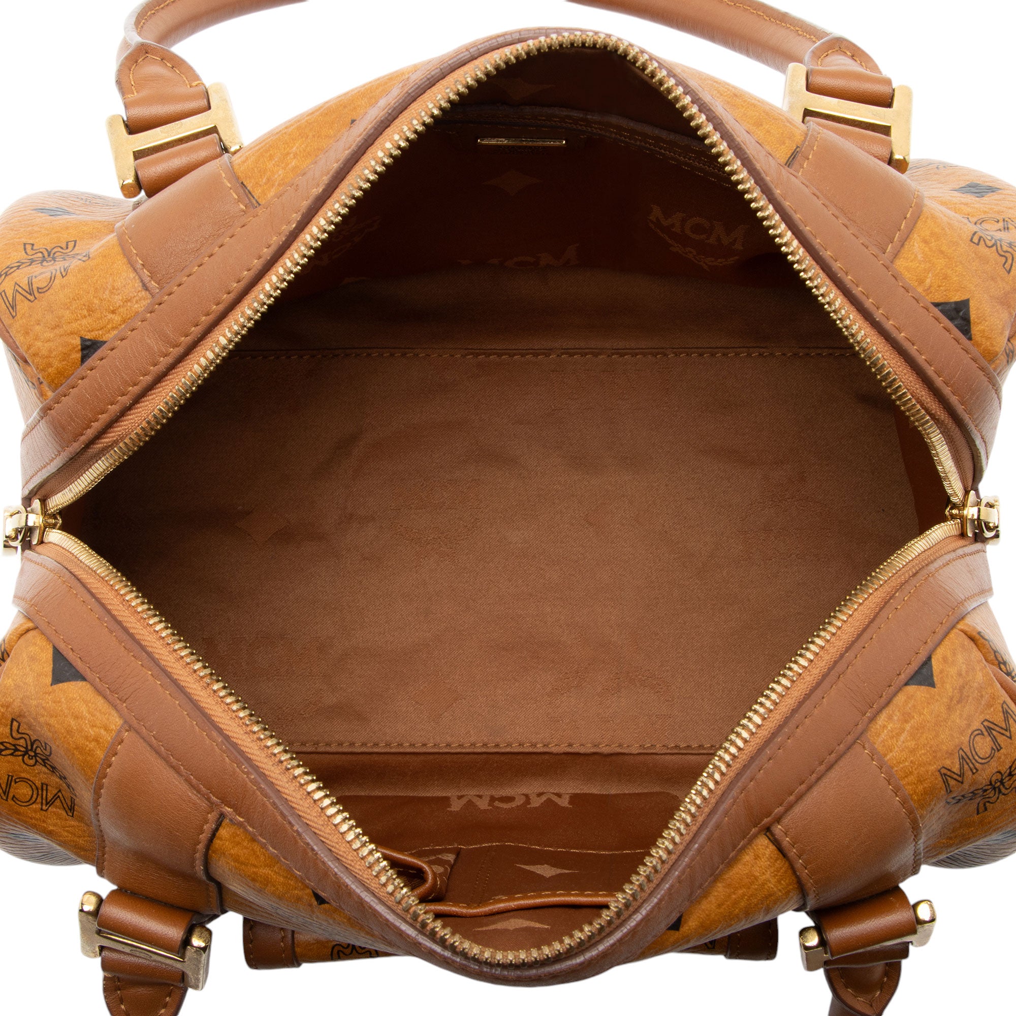 MCM Visetos Small Boston Bag