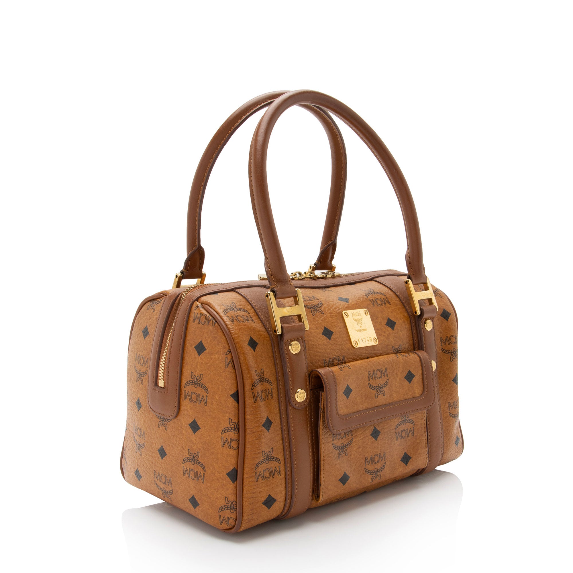 MCM Visetos Small Boston Bag