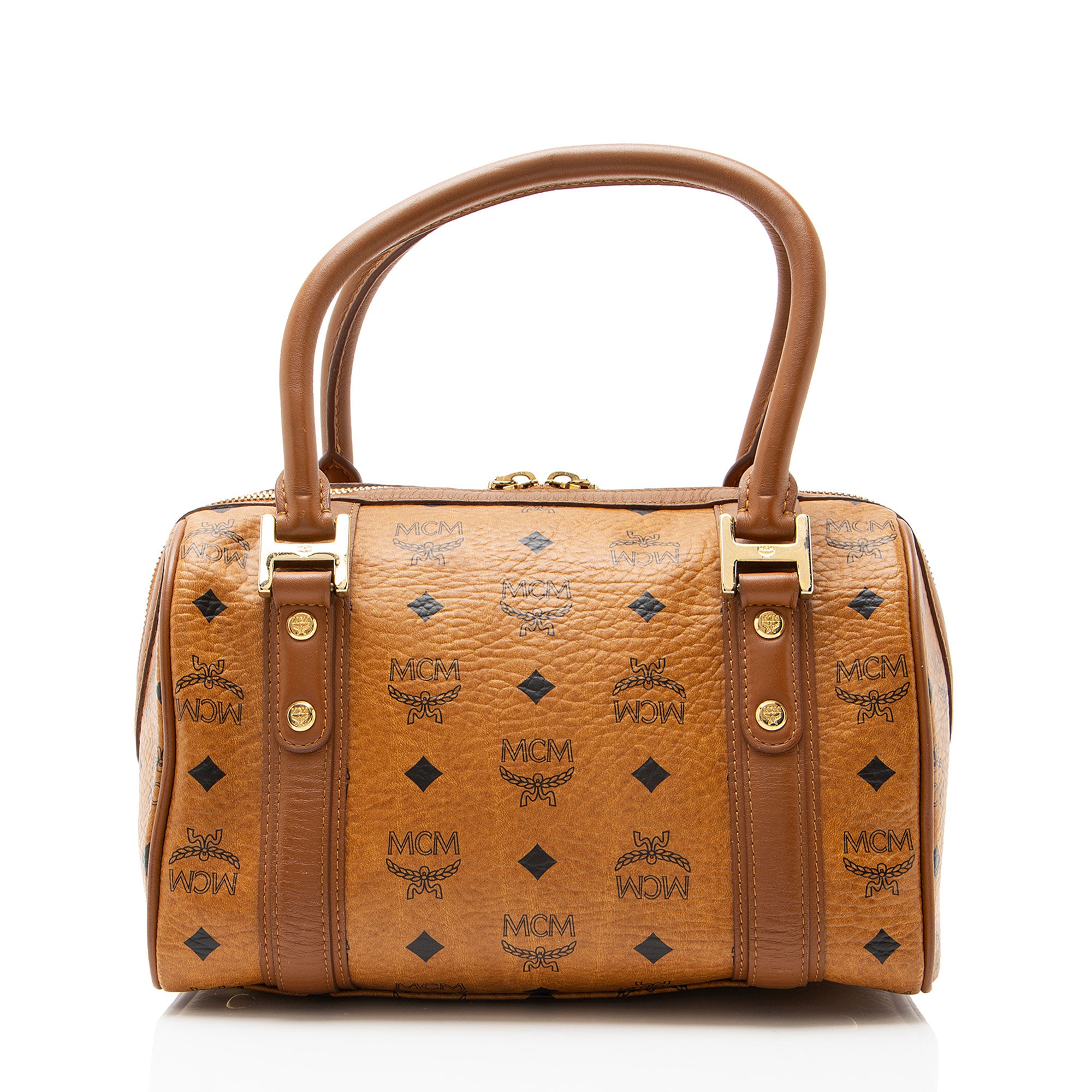 MCM Visetos Small Boston Bag