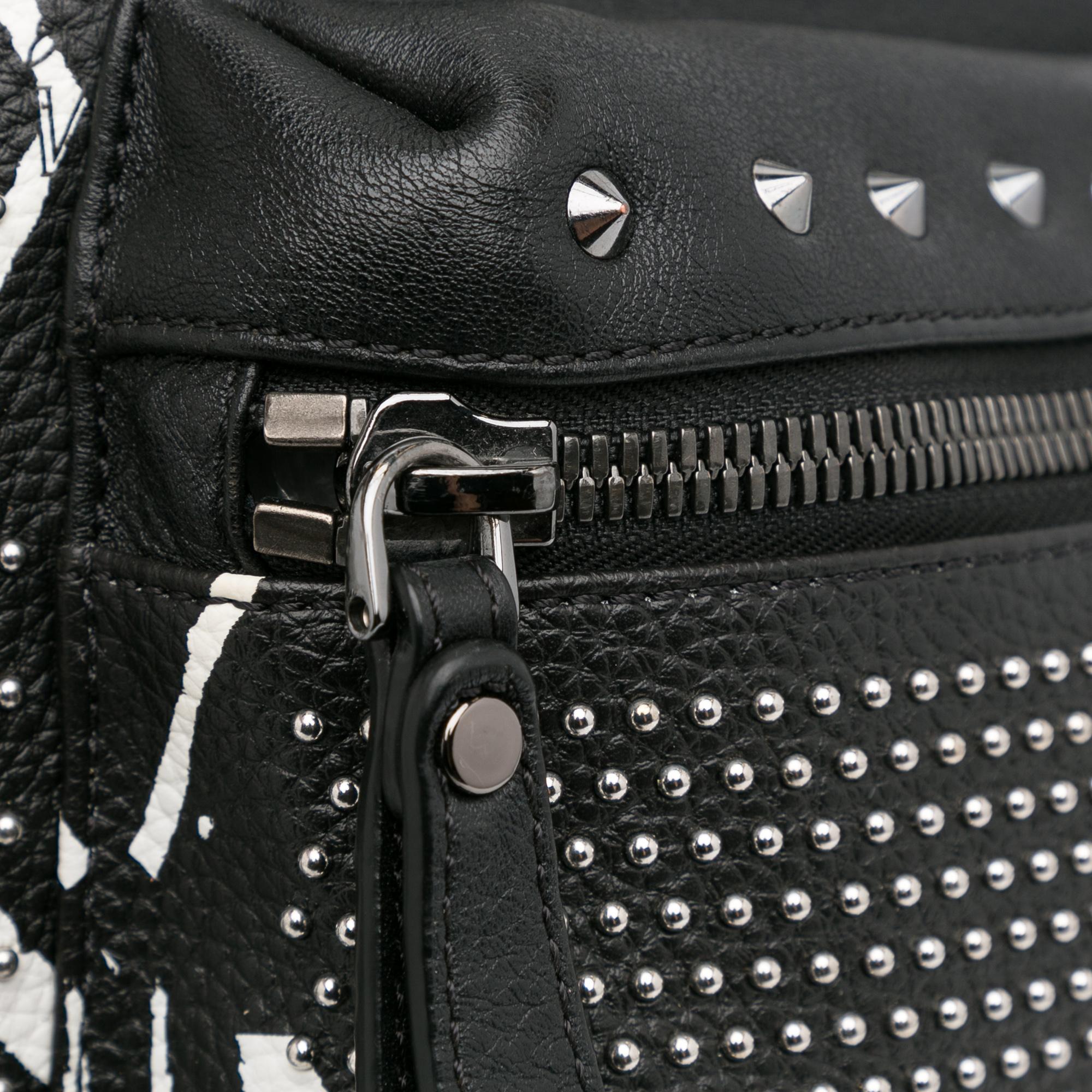 MCM Visetos Studded Zebra Print Backpack (SHG-DjcbWT)