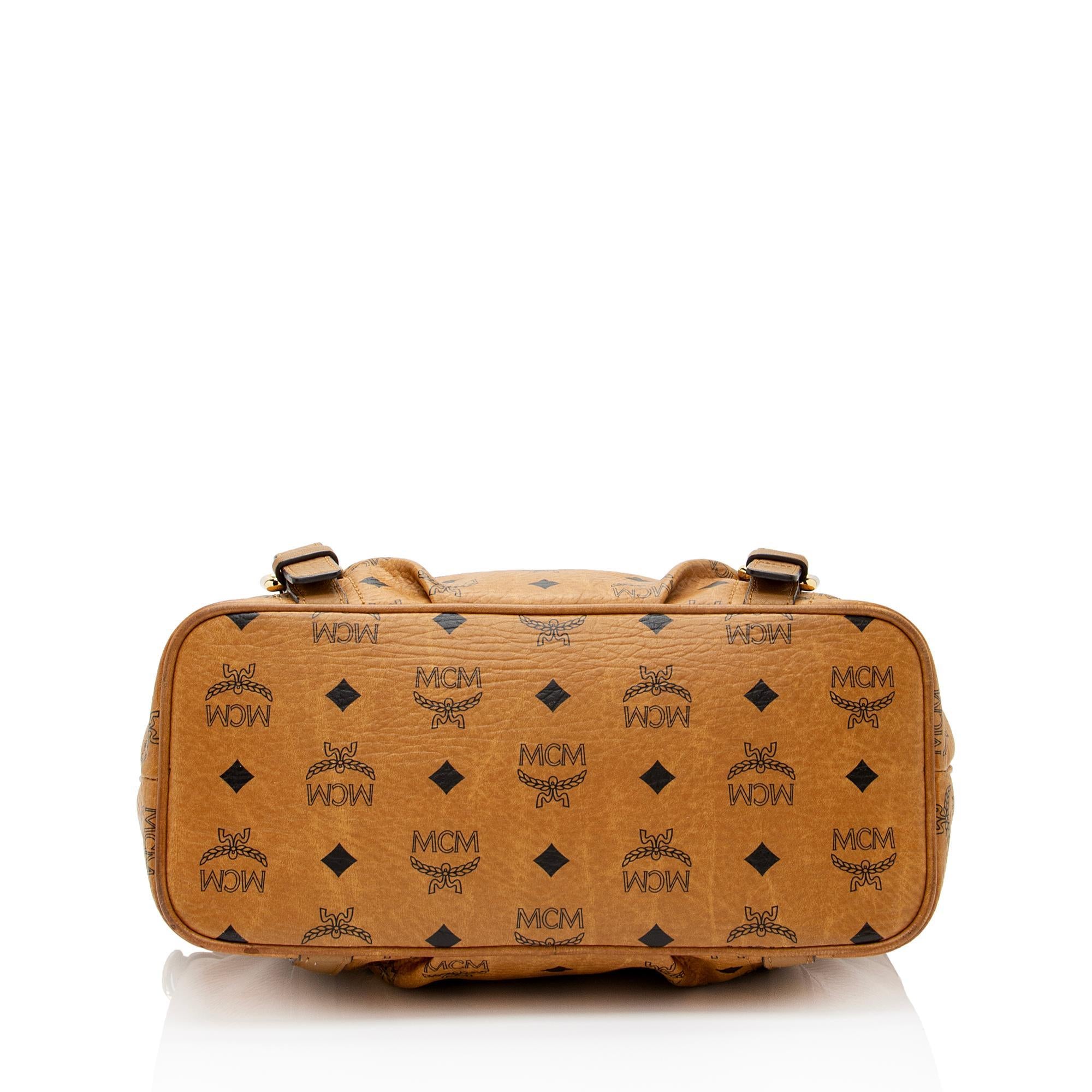 MCM Visetos Top Zip Two Way Shopper Tote (SHF-XGkqn7)