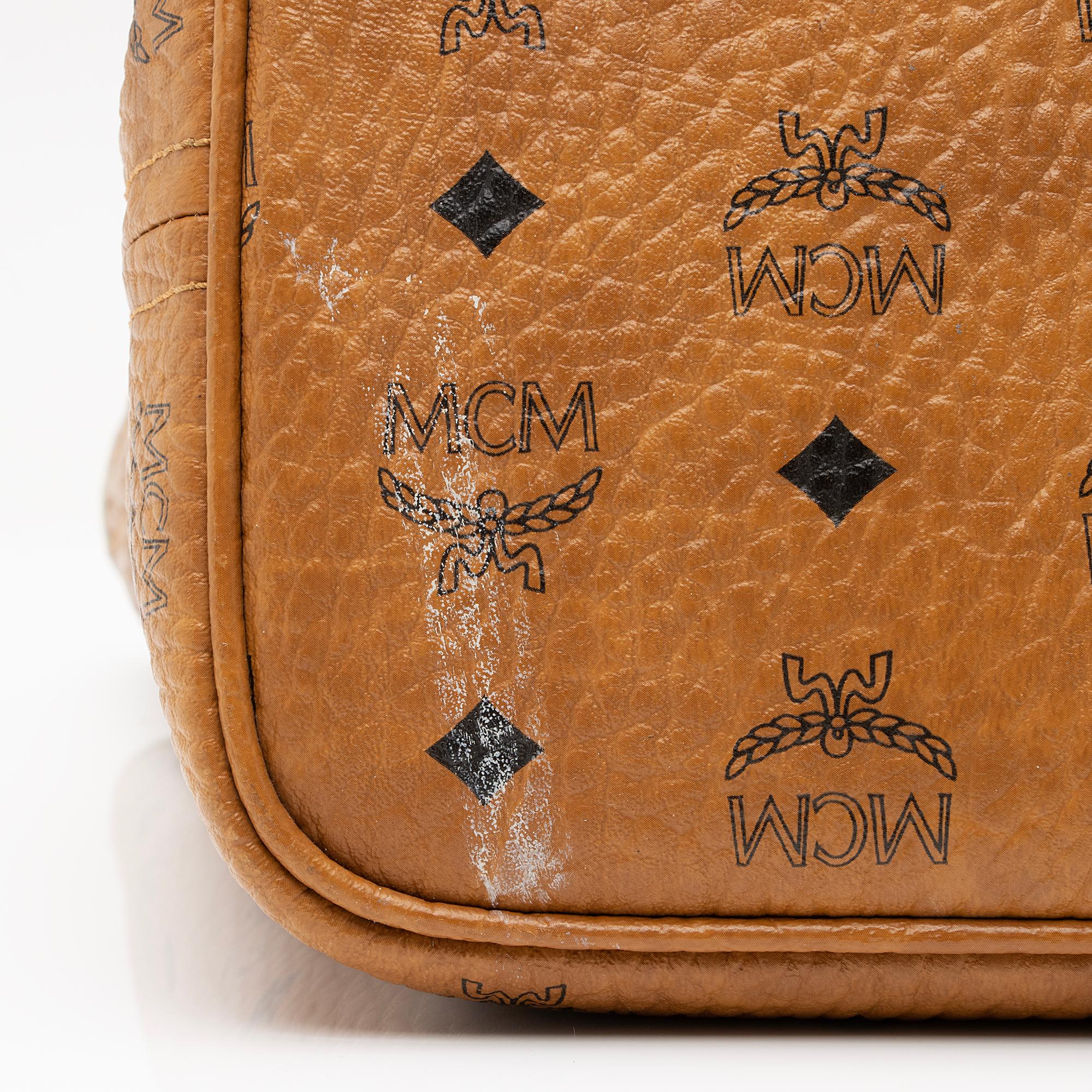 MCM Visetos Yris Large Zip Shopper Tote