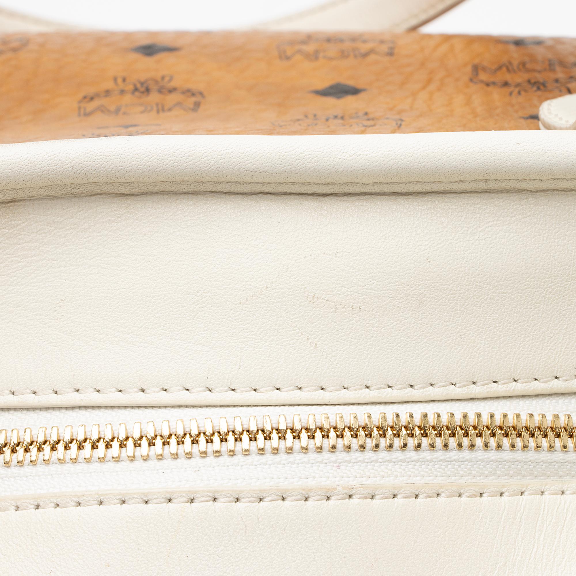 MCM Visetos Yris Large Zip Shopper Tote