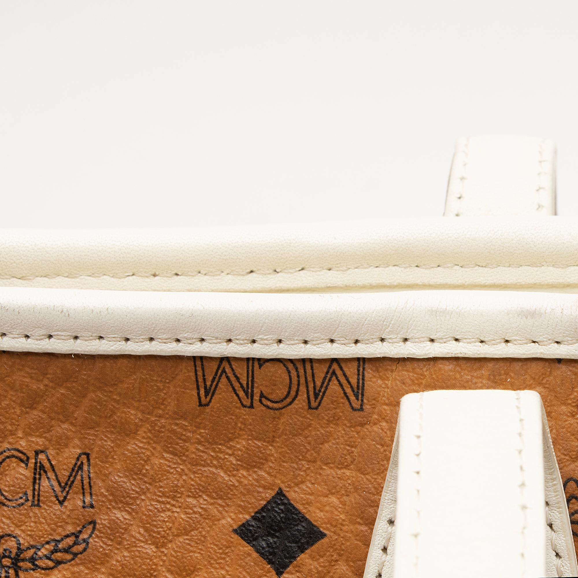 MCM Visetos Yris Large Zip Shopper Tote