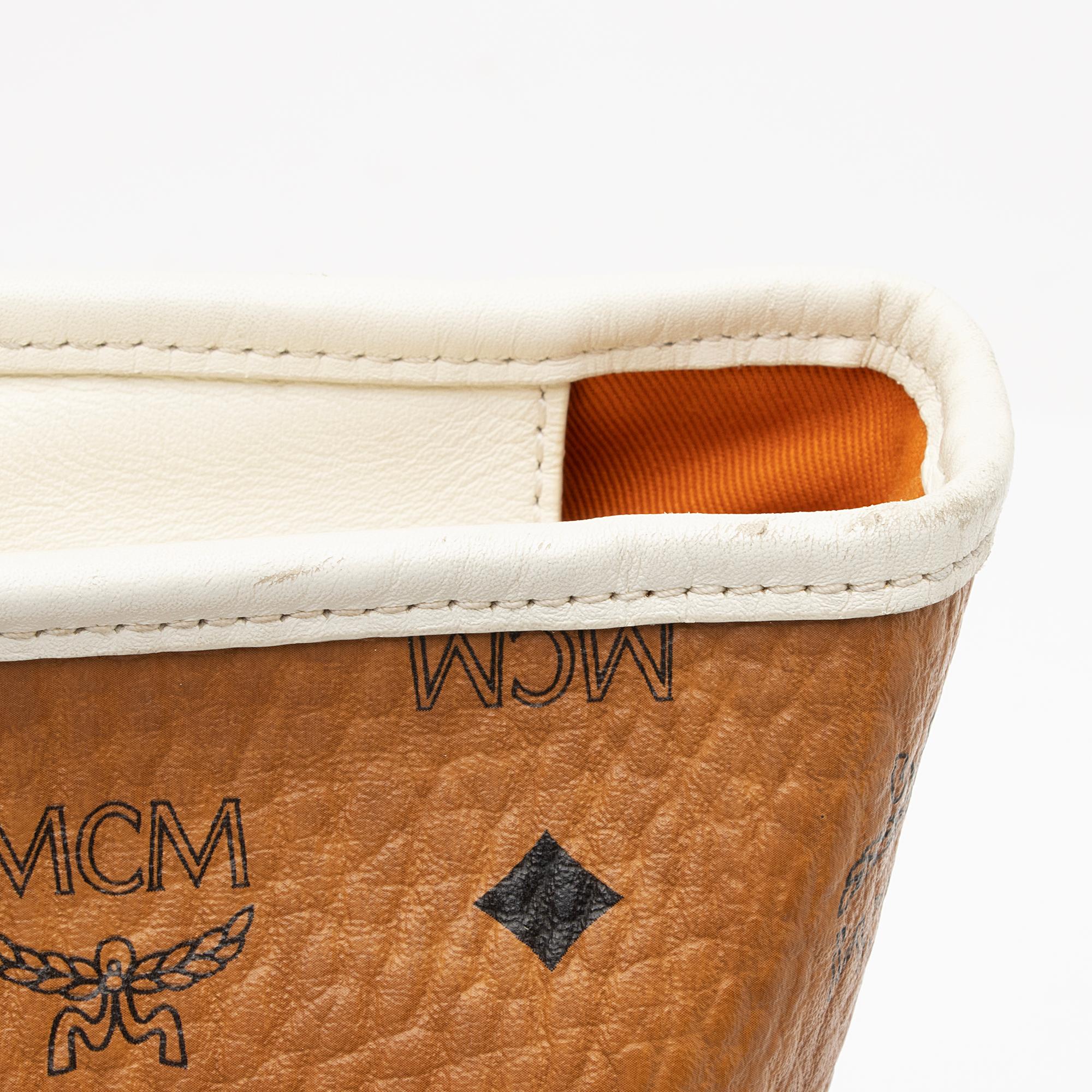 MCM Visetos Yris Large Zip Shopper Tote