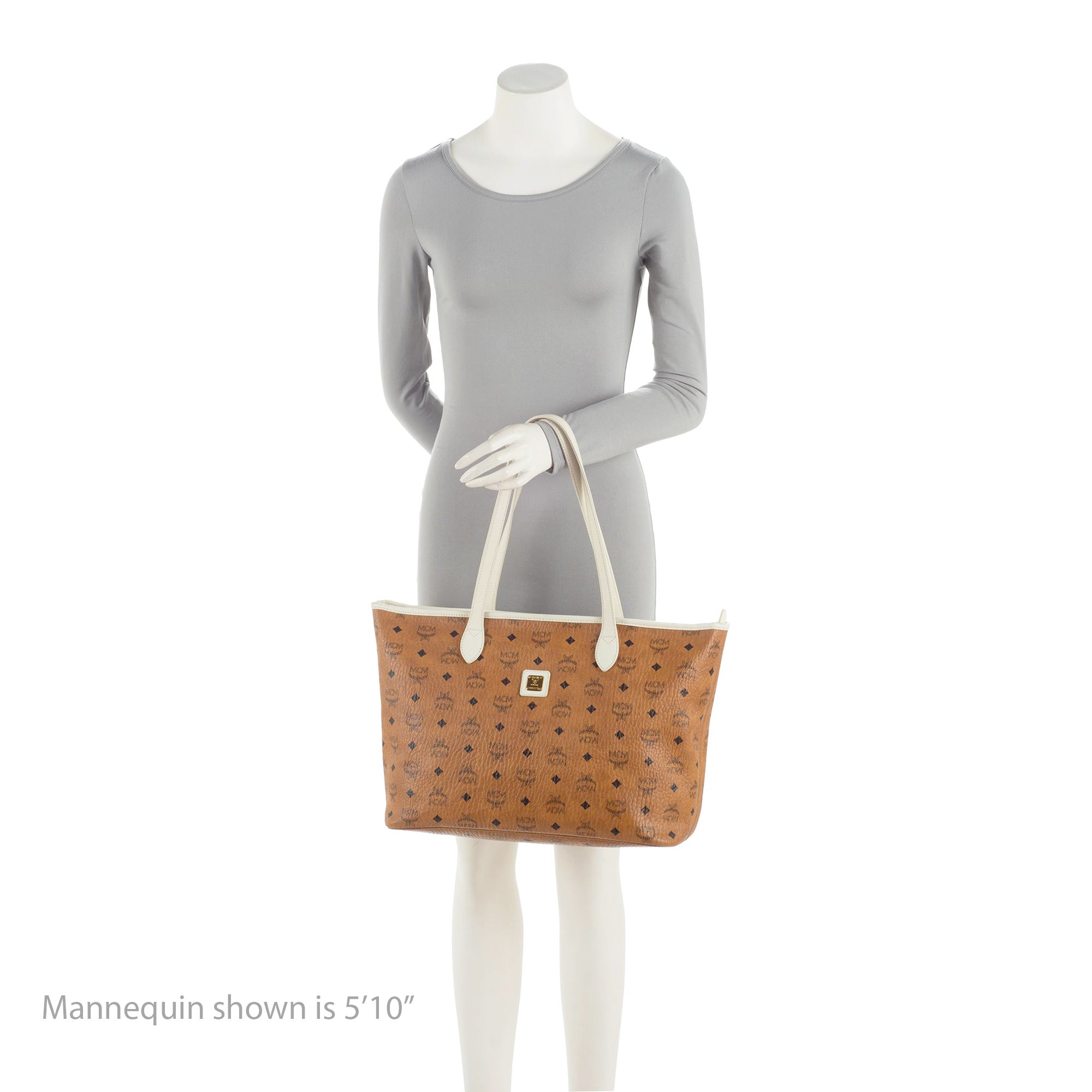 MCM Visetos Yris Large Zip Shopper Tote