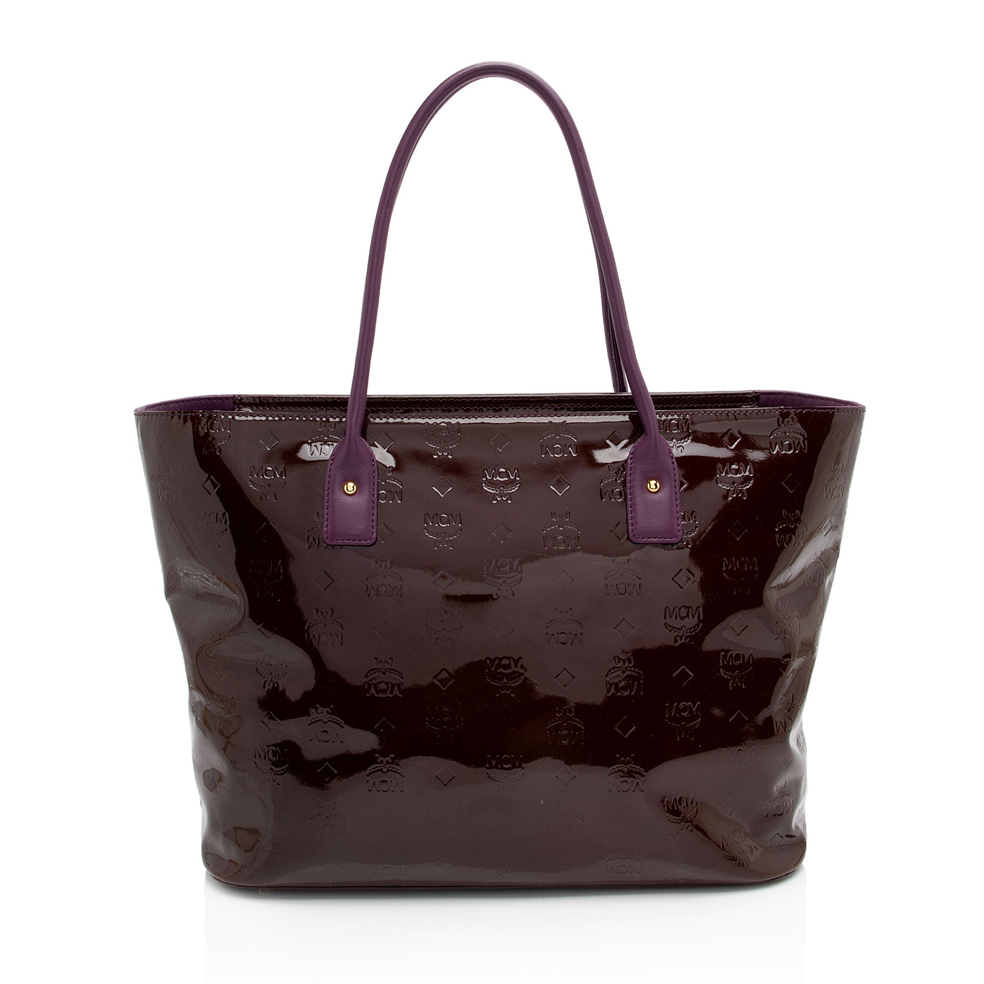 MCM Visteos Patent Leather Tote (SHF-pRkbzp)
