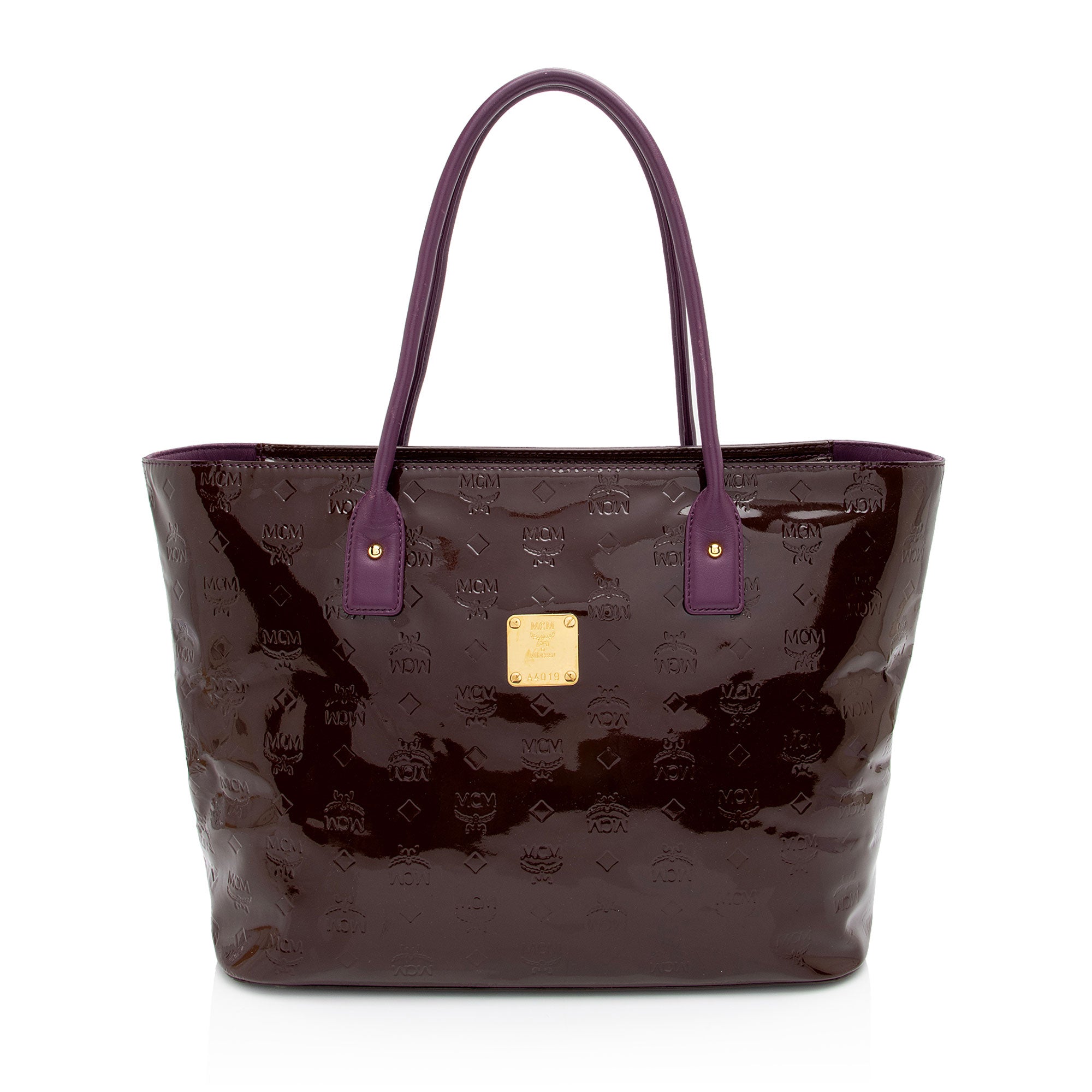 MCM Visteos Patent Leather Tote (SHF-pRkbzp)