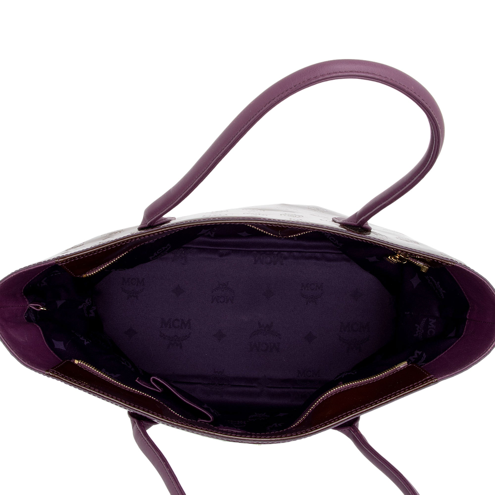 MCM Visteos Patent Leather Tote (SHF-pRkbzp)