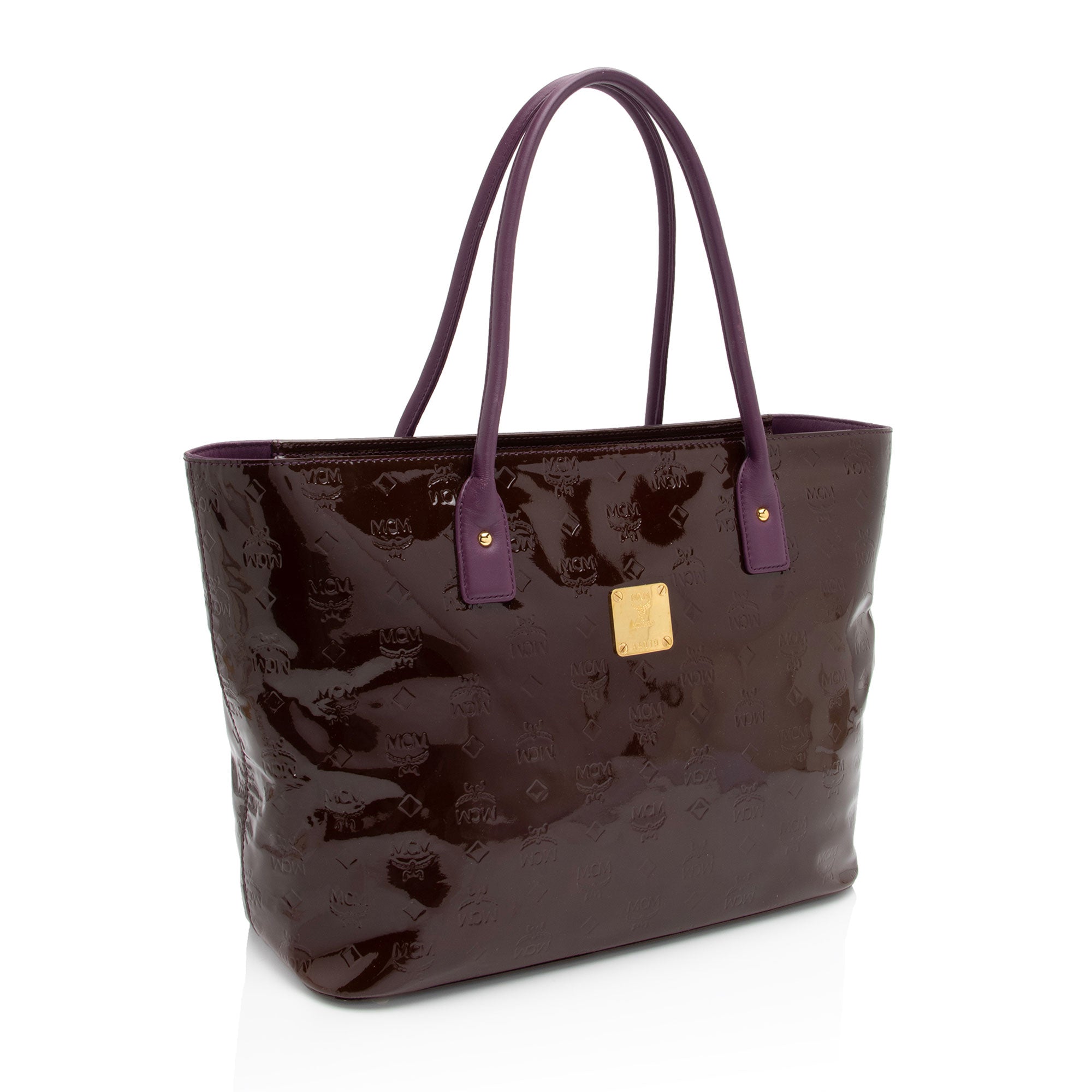 MCM Visteos Patent Leather Tote (SHF-pRkbzp)