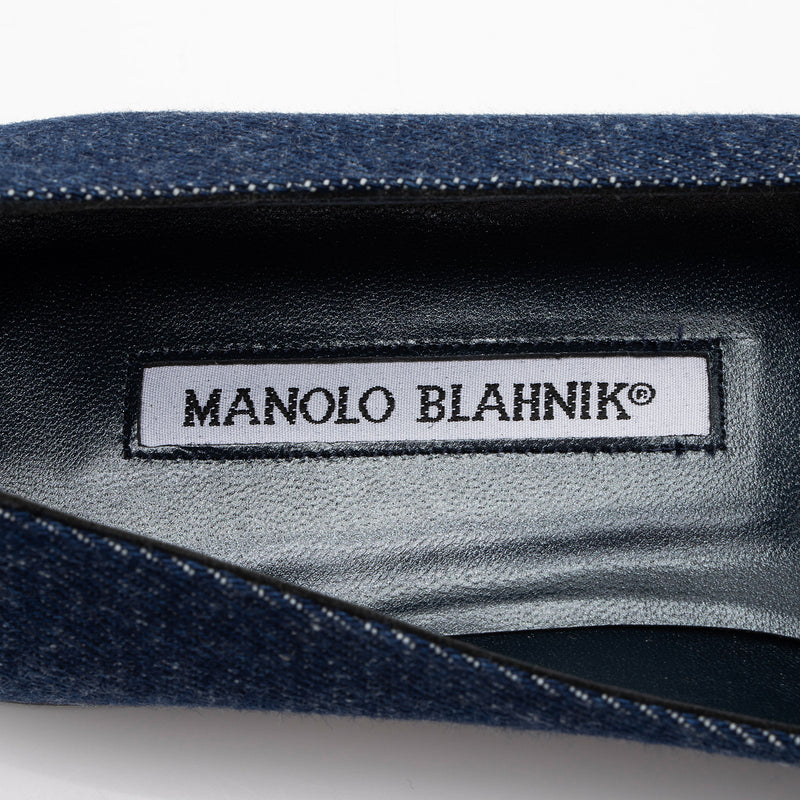 Manolo Blahnik Denim Flats - Size 10 / 40 (SHF-h1Bvkc)