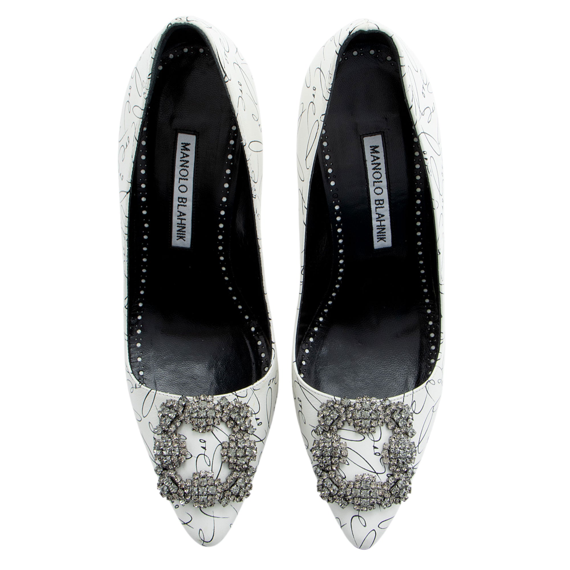 Manolo Blahnik Leather Hangisi Decade of Love Pumps - Size 7 / 37