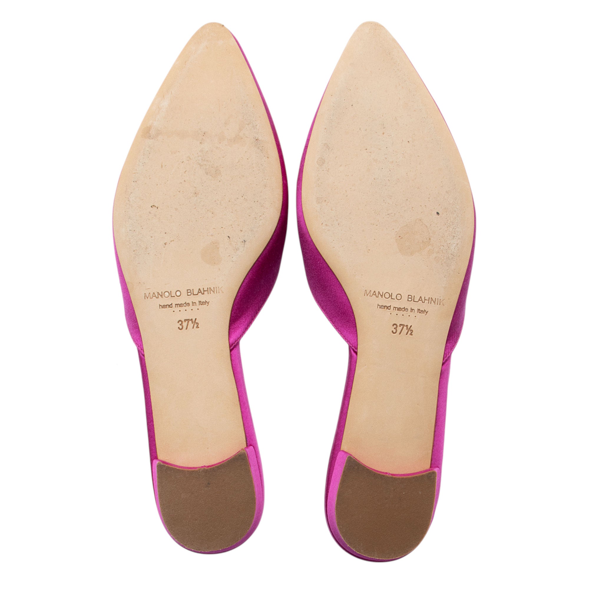 Manolo Blahnik Satin Crystal Hangisi Mules - Size 7.5 / 37.5