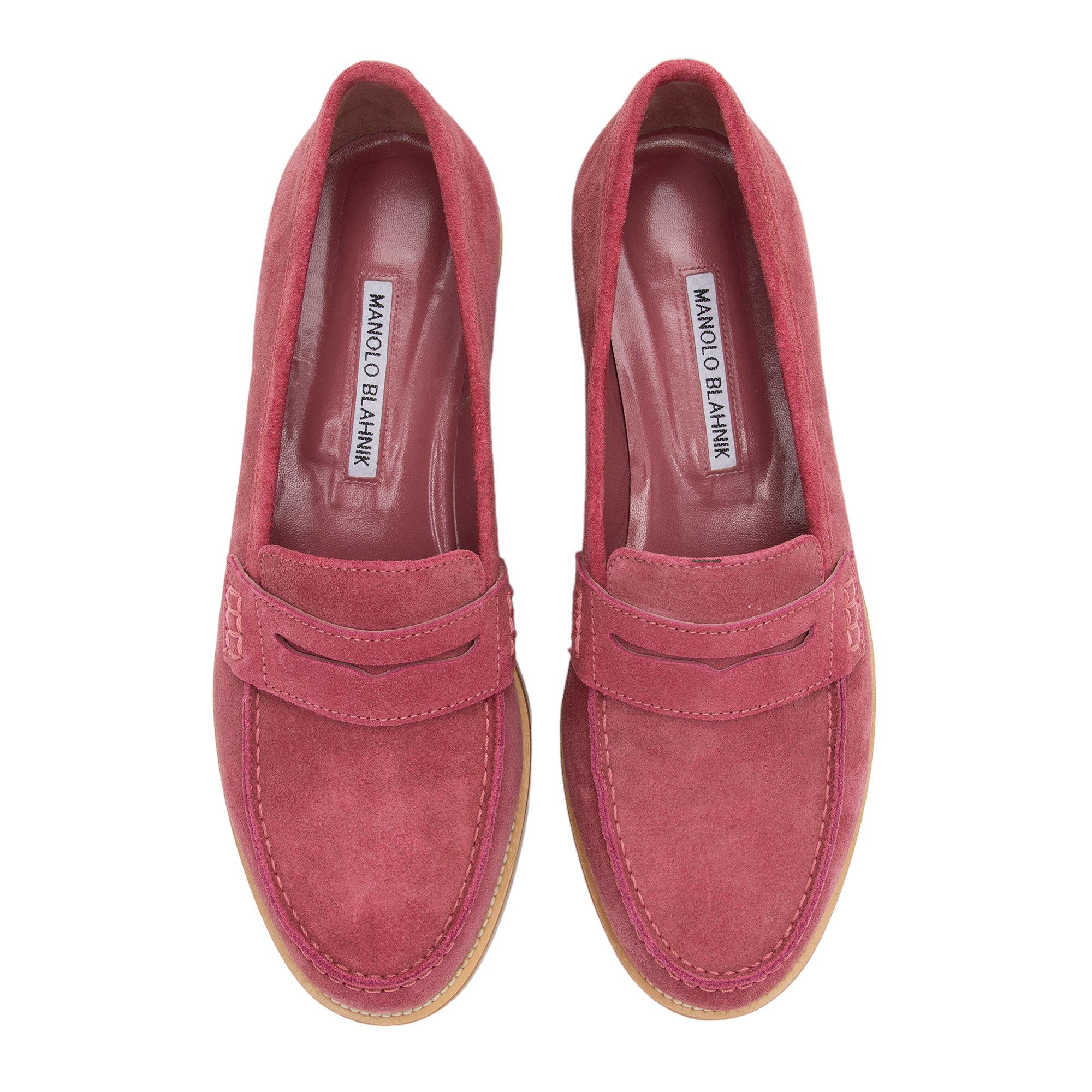 Manolo Blahnik Suede Penny Loafers - Size 8 / 38 (SHF-g76vsL)