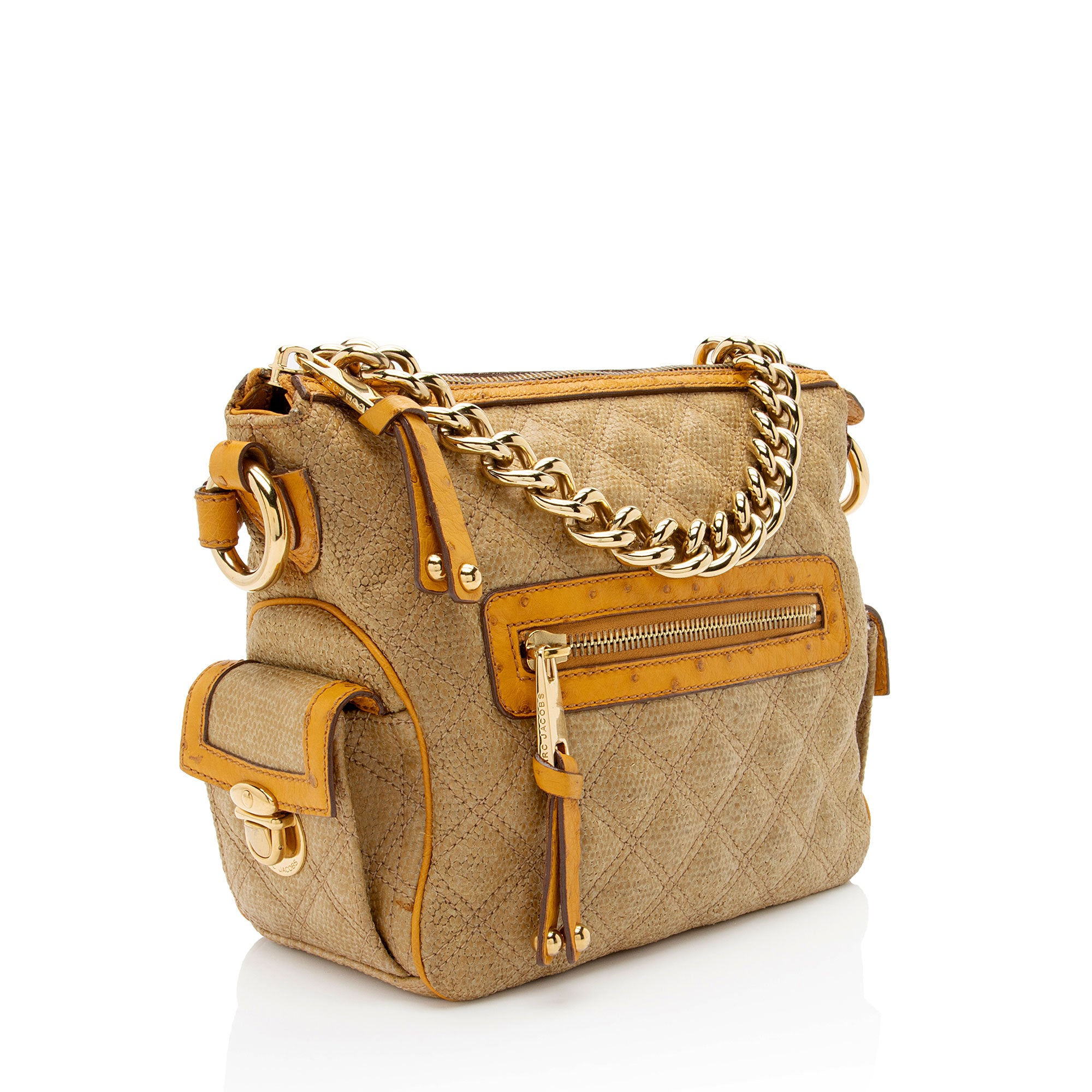 Marc Jacobs Coated Canvas Ostrich Stam Hobo