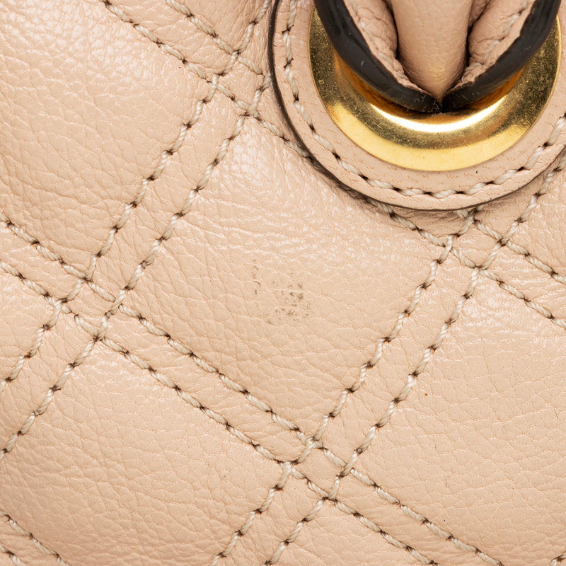 Marc Jacobs Quilted Lambskin Karlie Large Dome Satchel (SHF-EFpPg4)
