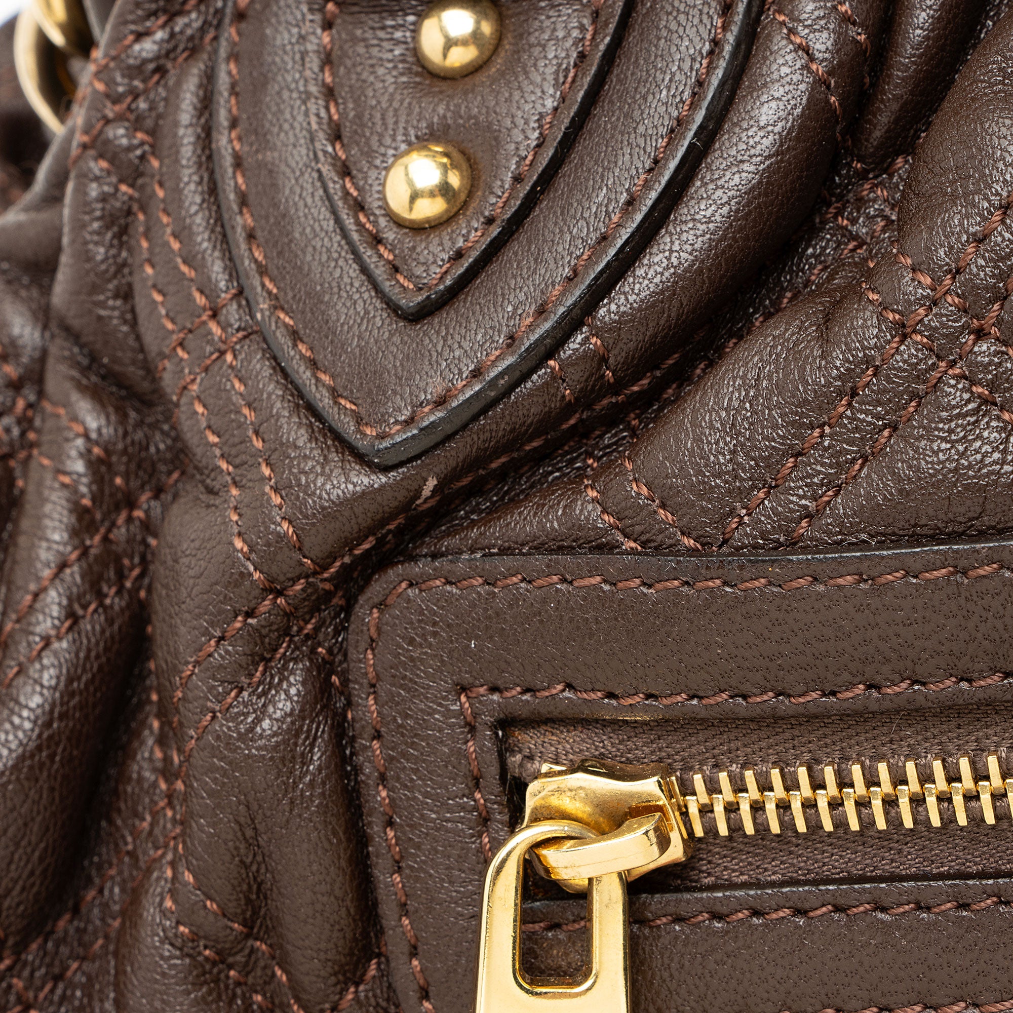 Marc Jacobs Quilted Lambskin Stam Satchel