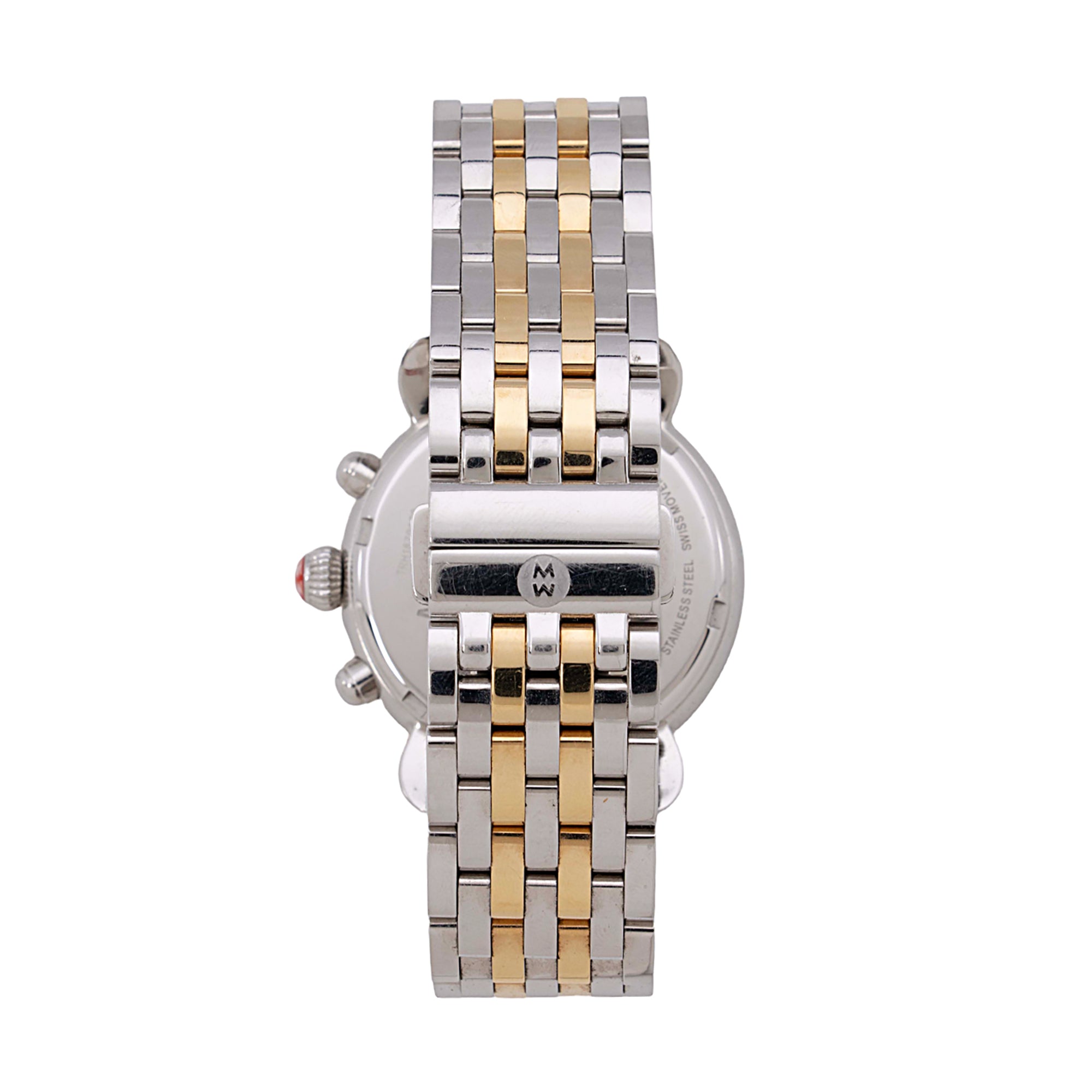 Michele Diamond Stainless Steel Gold Two-Tone CSX Chronograph Watch (SHF-9m1YKD)