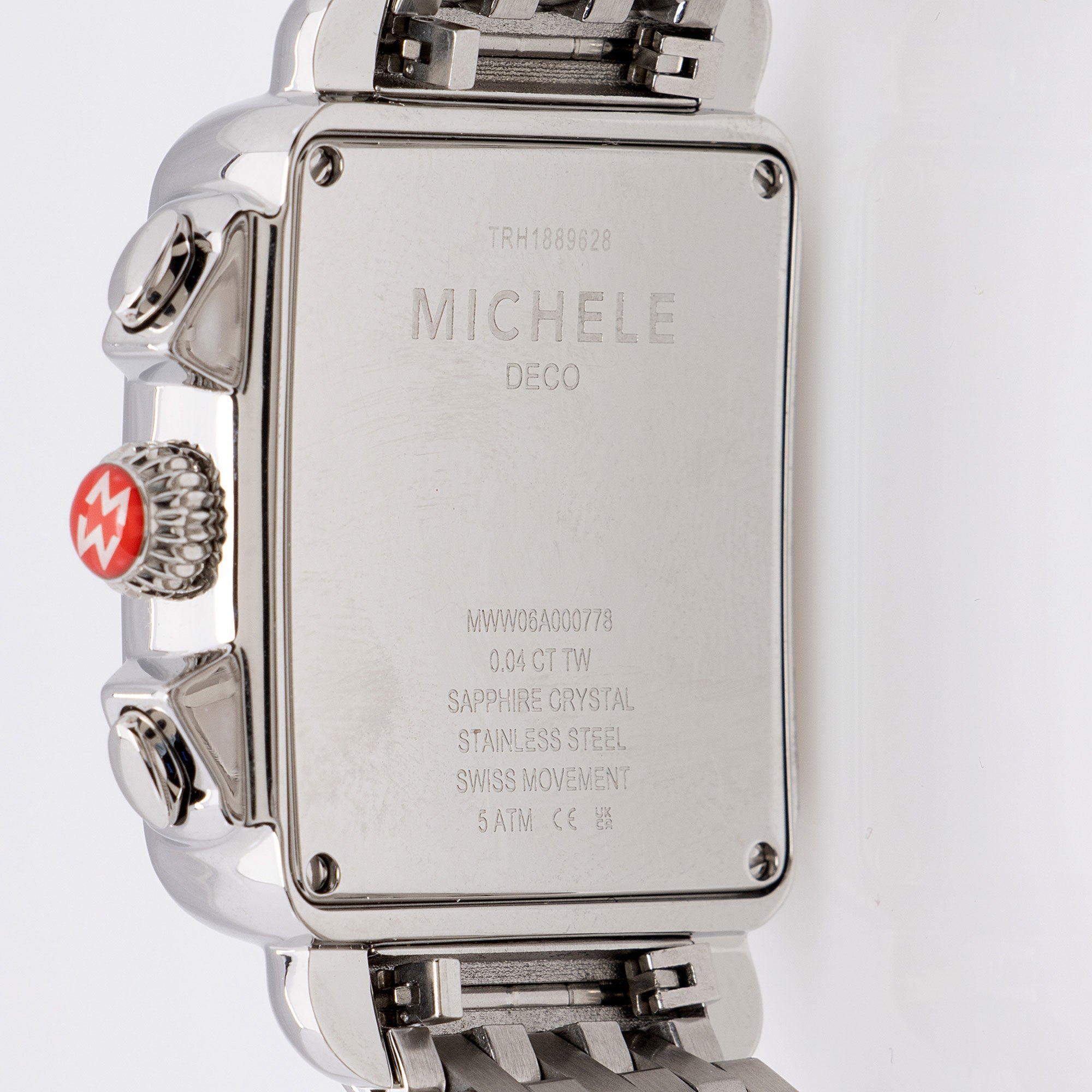 Michele Stainless Steel Diamond Deco Chronograph Watch (SHF-oweITC)