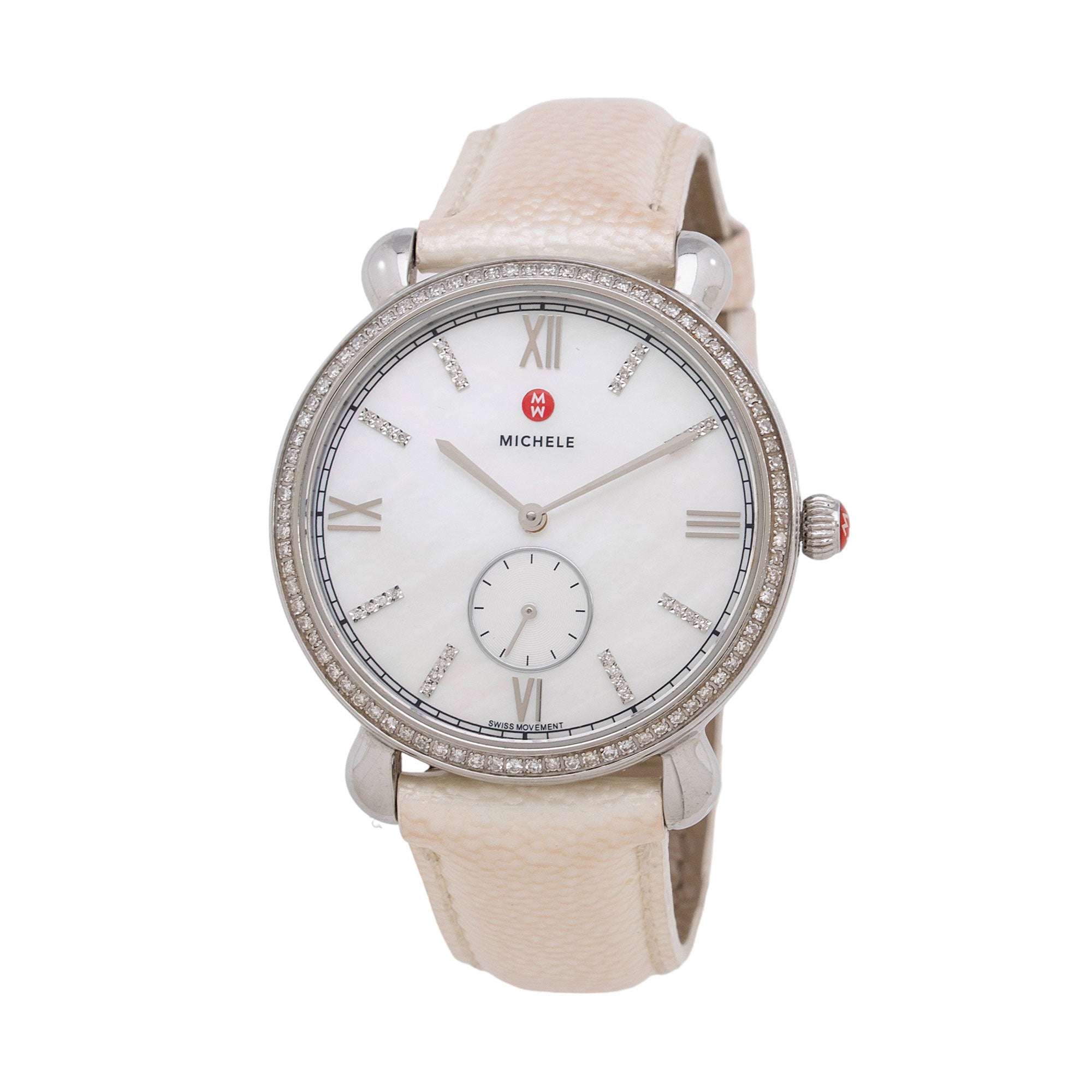 Michele Stainless Steel Diamond Gracile Watch (SHF-LLcG4R)