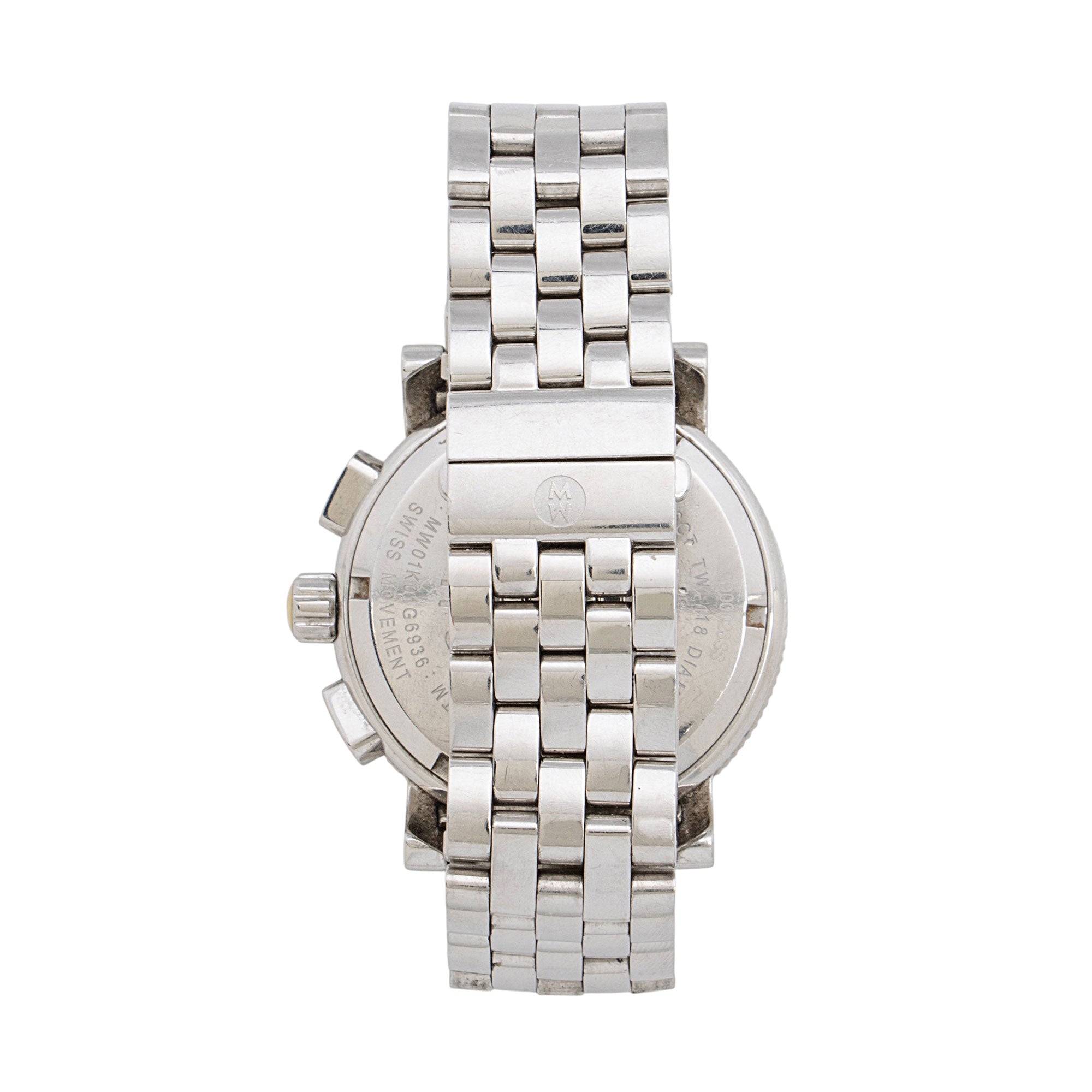 Michele Stainless Steel Diamond Sport Sail Blanc Chronograph Watch