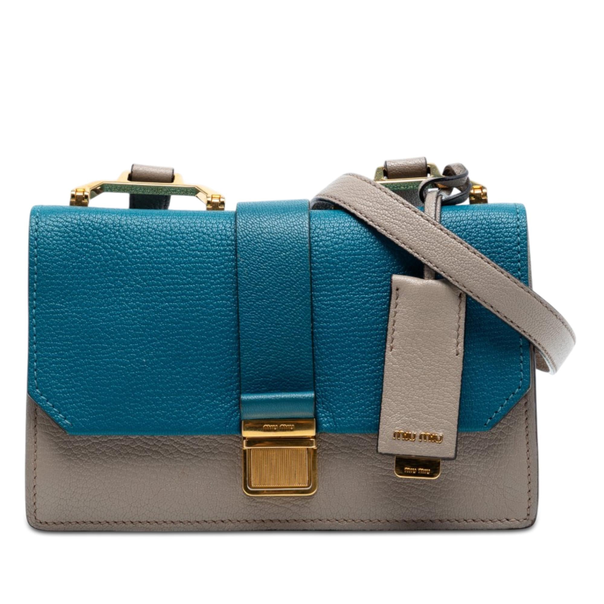 Miu Miu Bicolor Goatskin Madras Crossbody