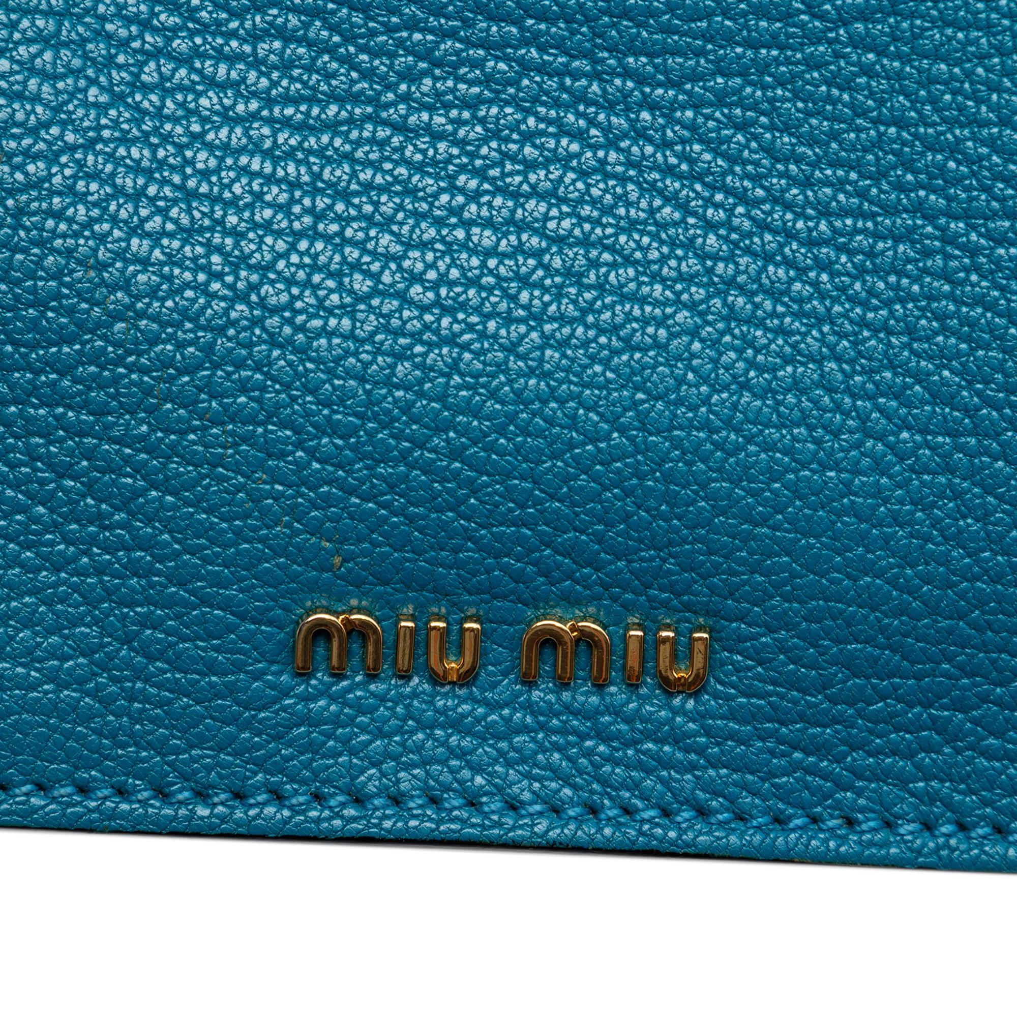 Miu Miu Bicolor Goatskin Madras Crossbody