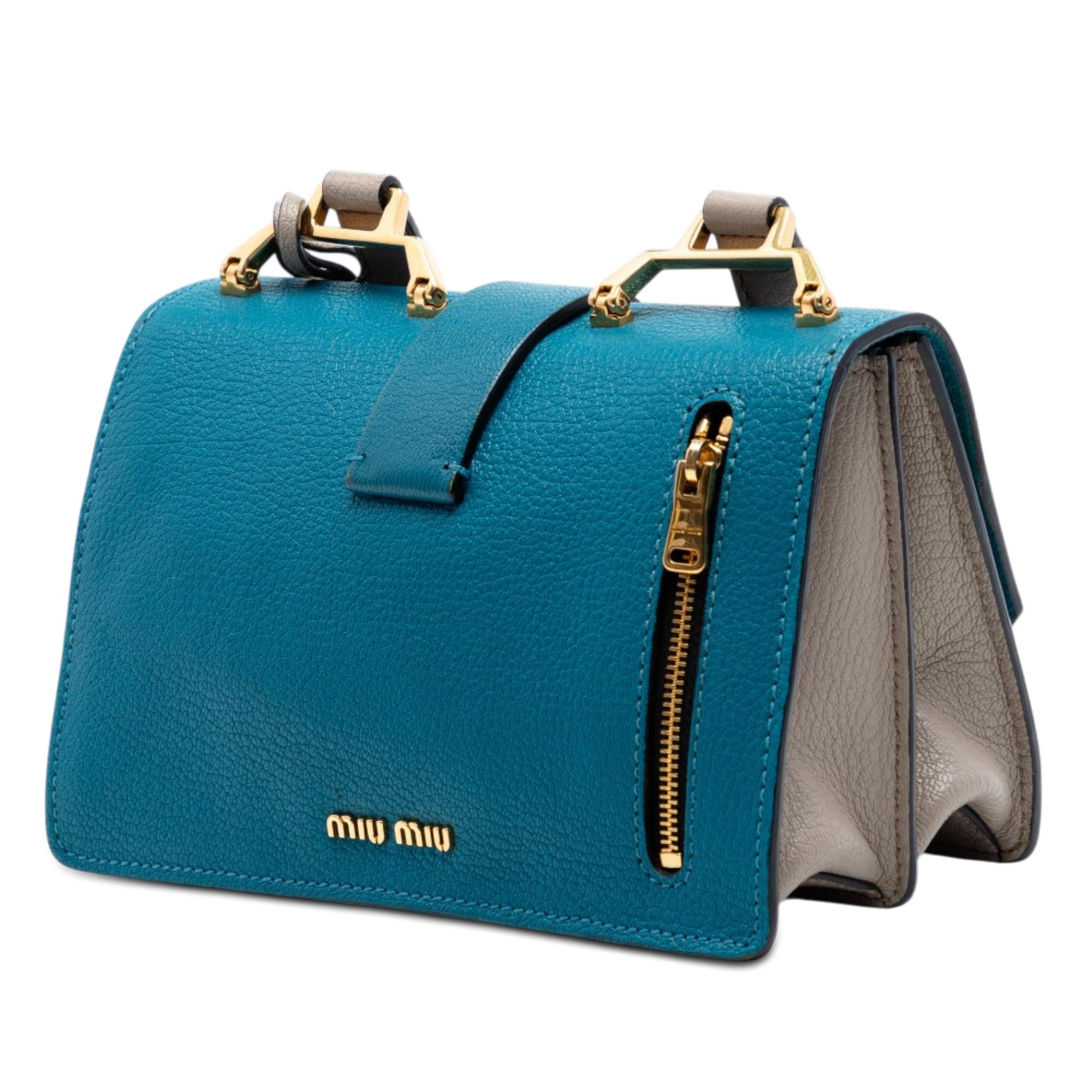 Miu Miu Bicolor Goatskin Madras Crossbody