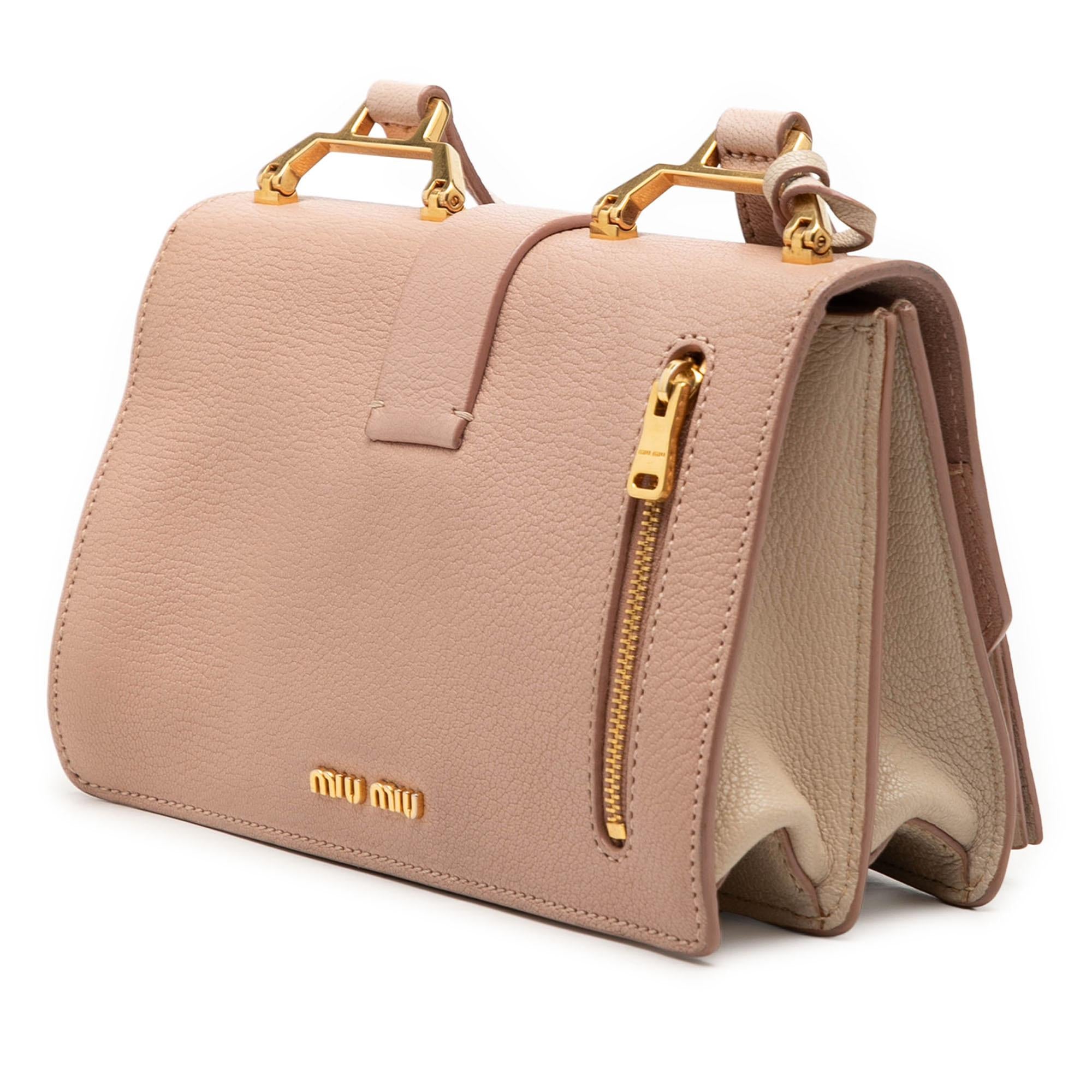 Miu Miu Bicolor Goatskin Madras Crossbody