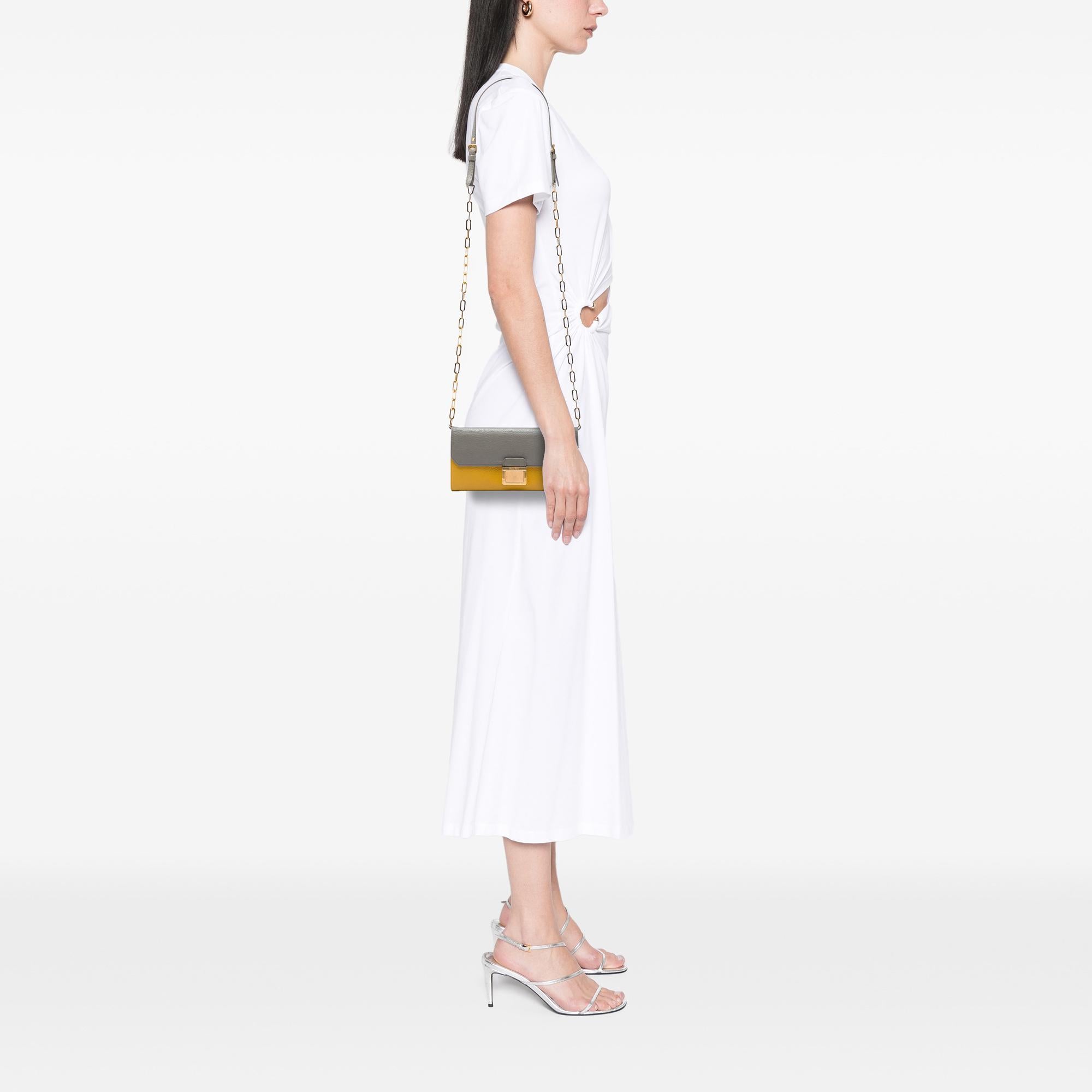 Miu Miu Bicolor Goatskin Madras Wallet on Chain