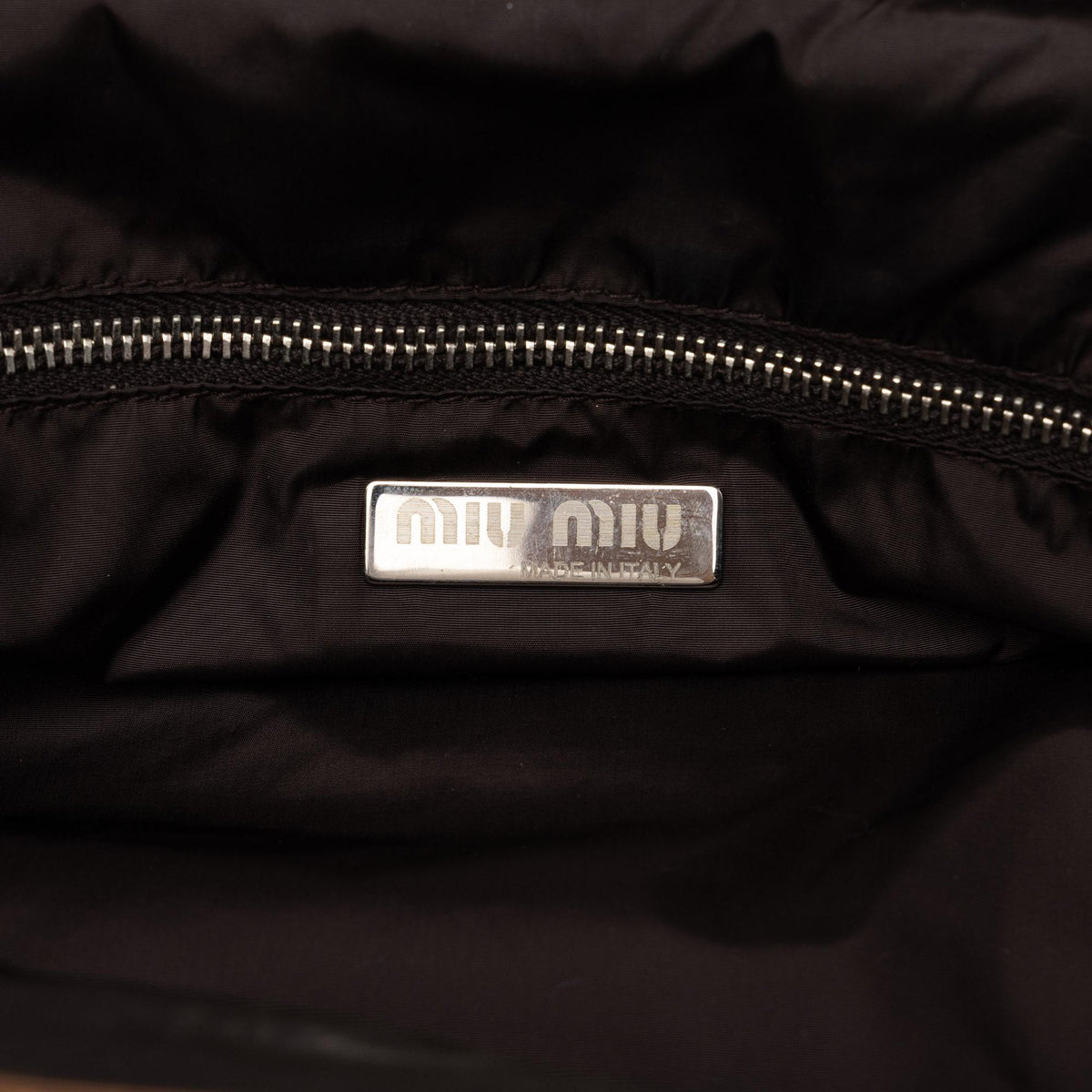 Miu Miu Canvas Camouflage Floral Wood Frame Top Handle Bag