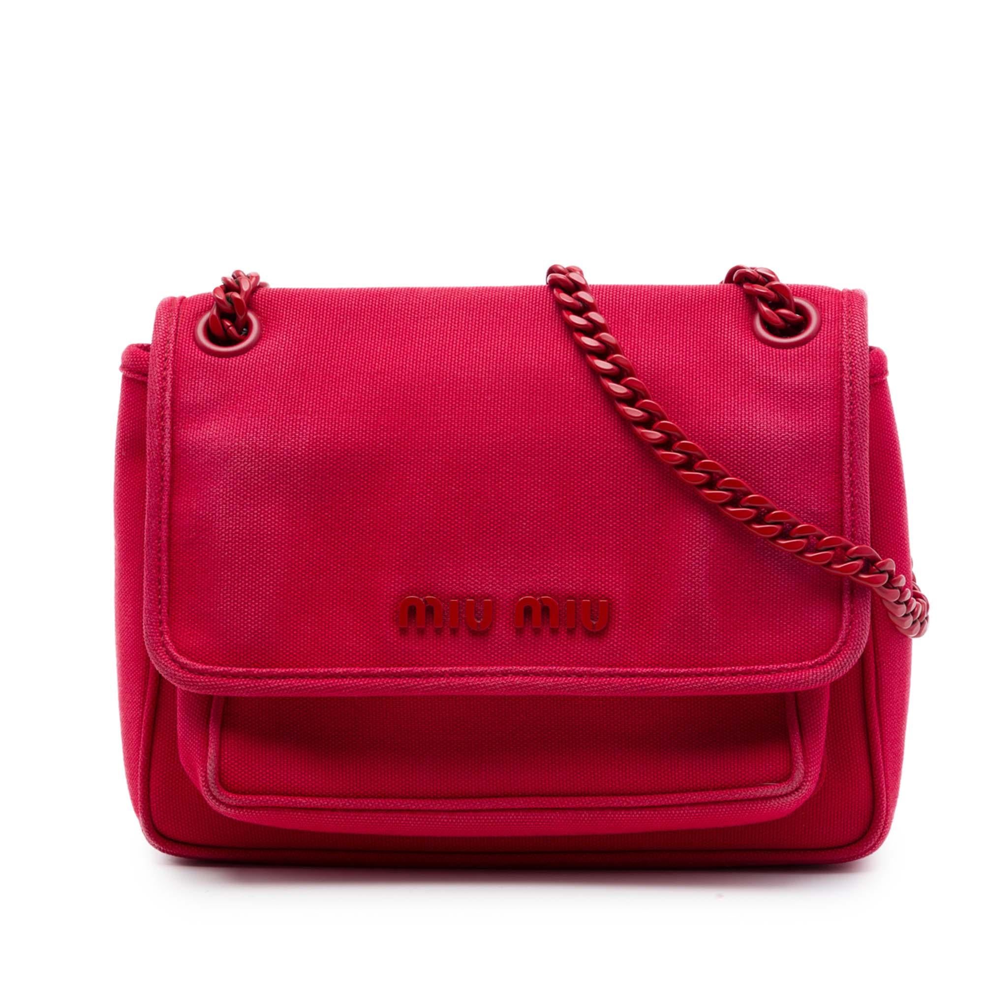 Miu Miu Canvas Canapa Chain Flap Crossbody