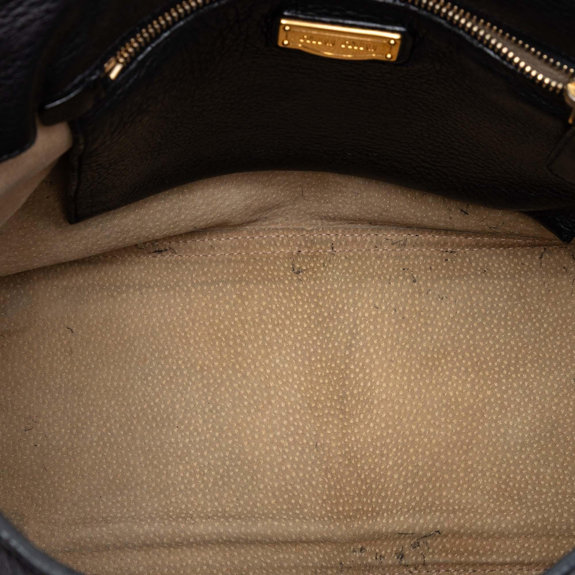 Miu Miu Cervo Deerskin Buckles East West Satchel