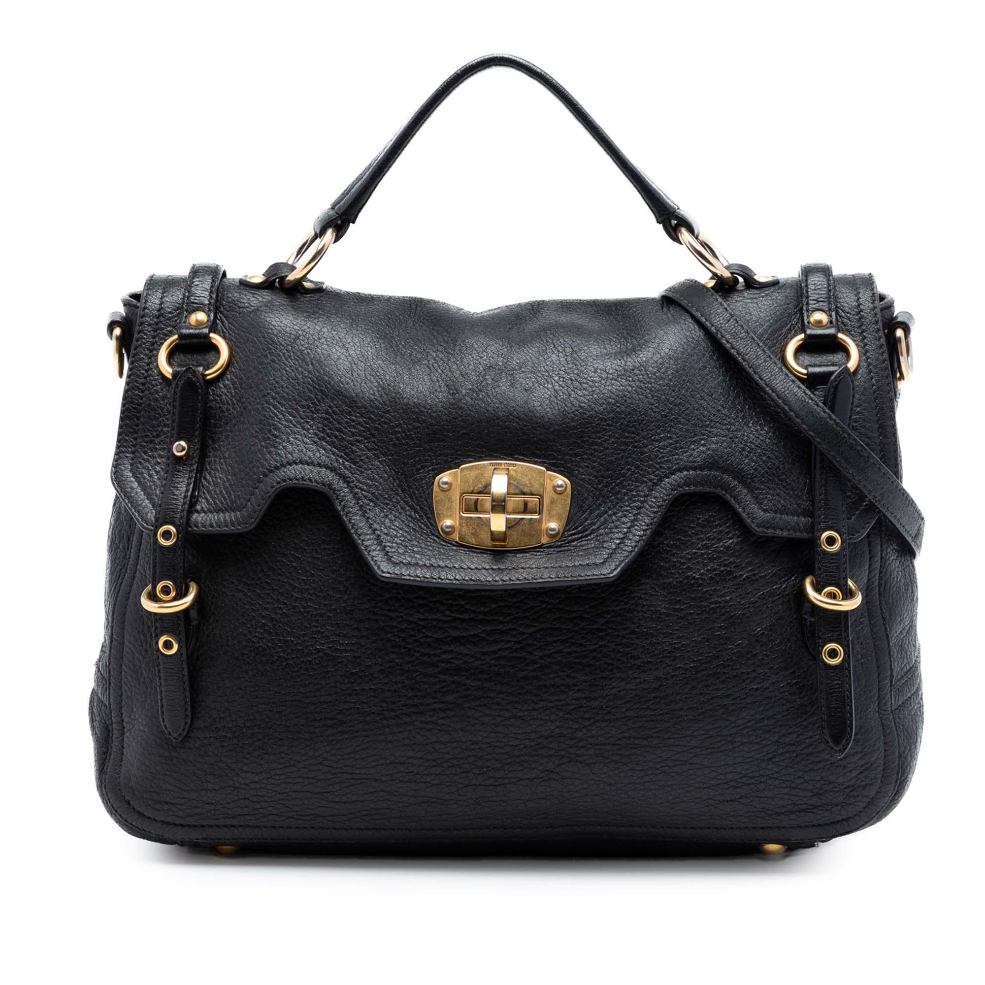 Miu Miu Cervo Deerskin Buckles East West Satchel