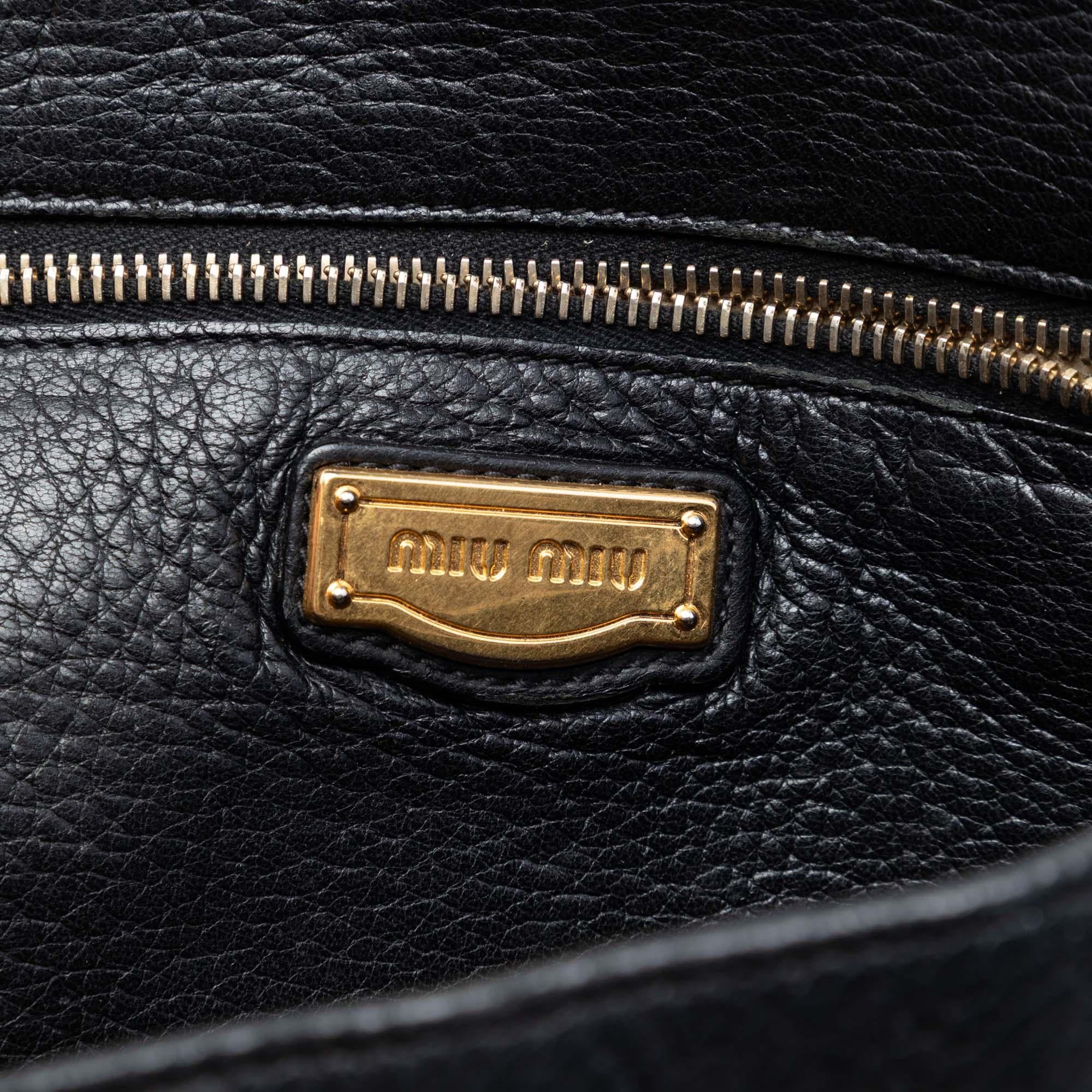 Miu Miu Cervo Deerskin Buckles East West Satchel