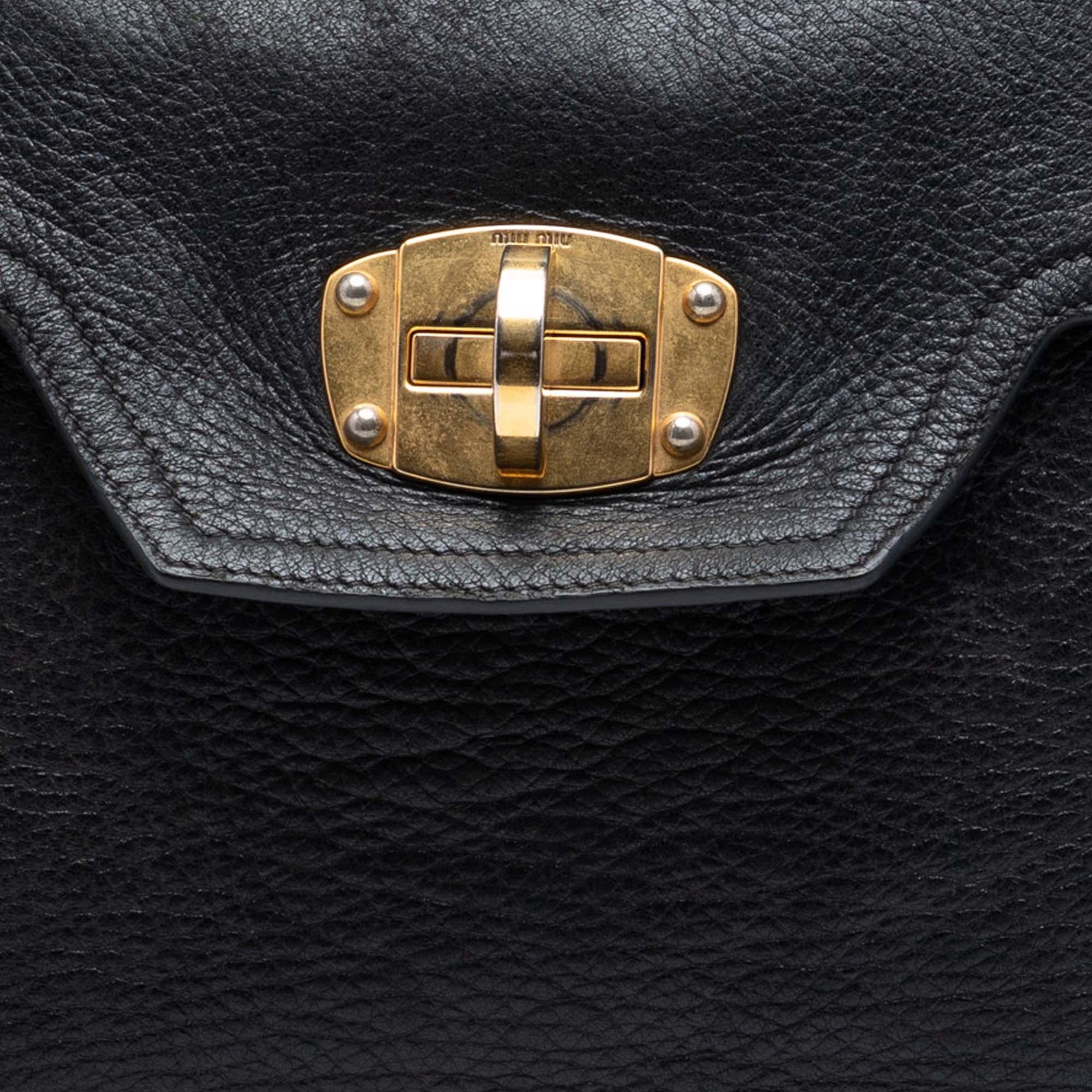 Miu Miu Cervo Deerskin Buckles East West Satchel