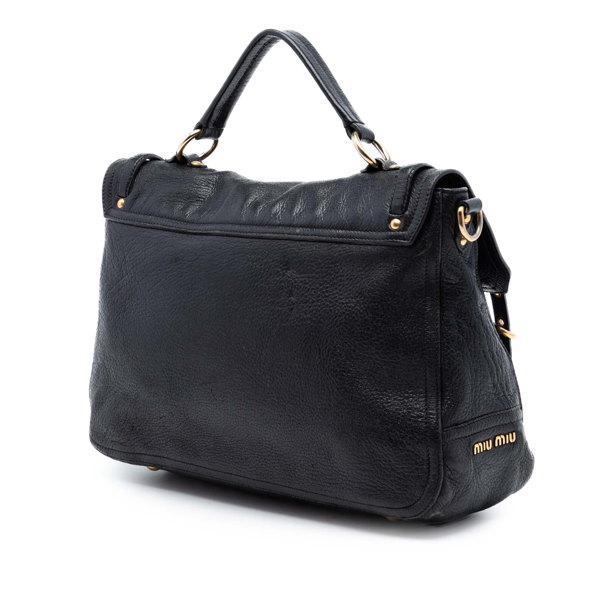 Miu Miu Cervo Deerskin Buckles East West Satchel