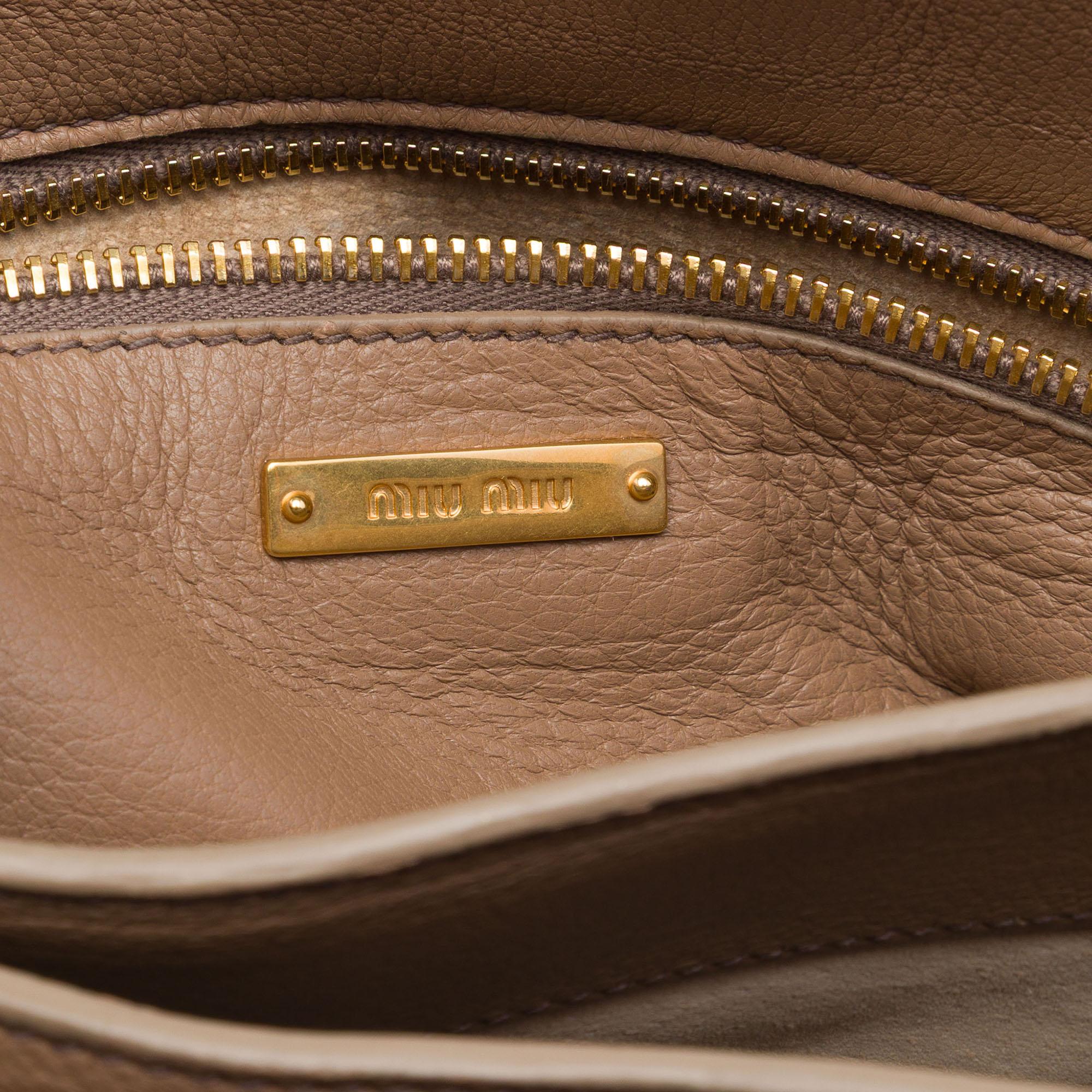 Miu Miu Cervo Deerskin East West Pattina Crossbody
