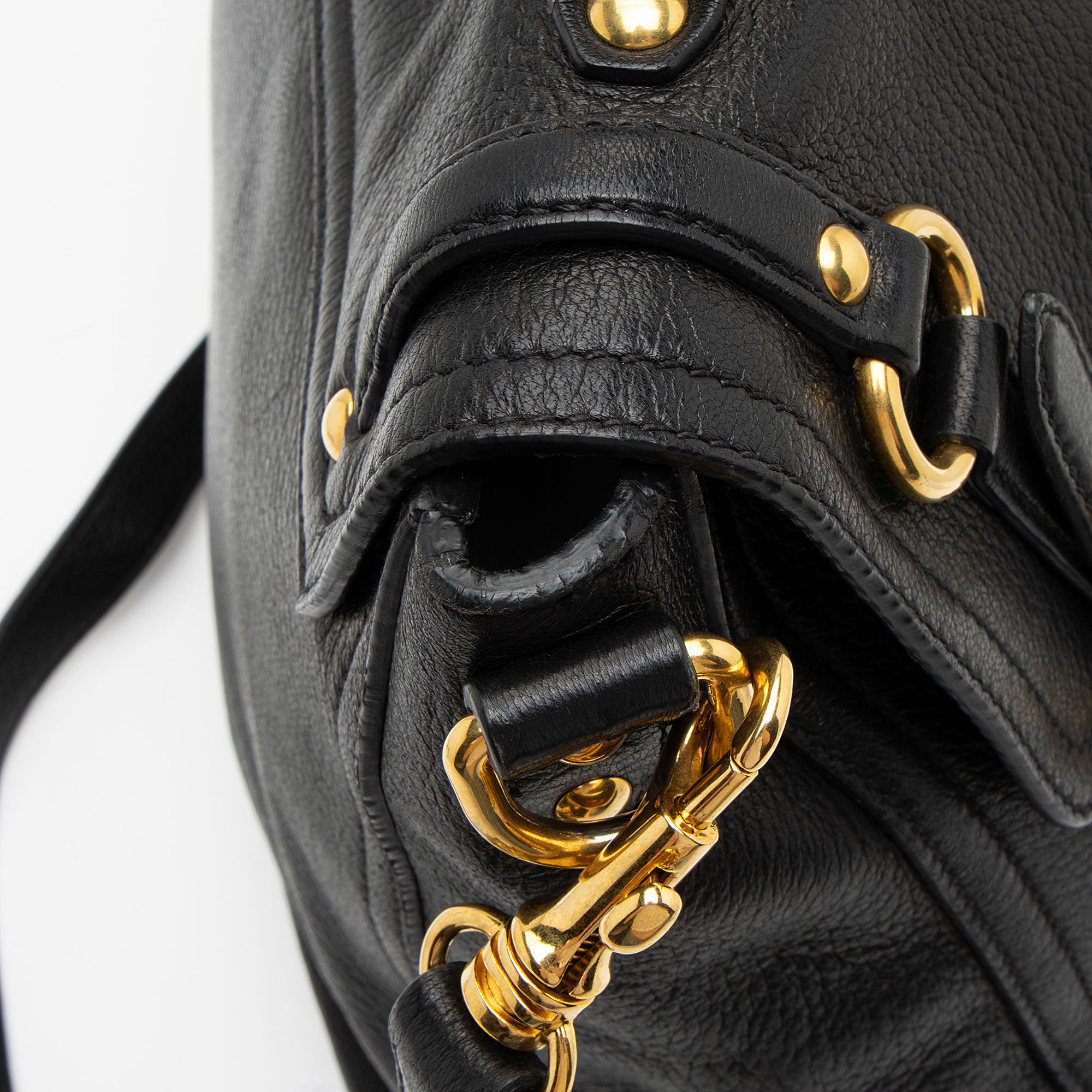 Miu Miu Cervo Turn Lock Flap Top Handle (SHF-l9fCUH)