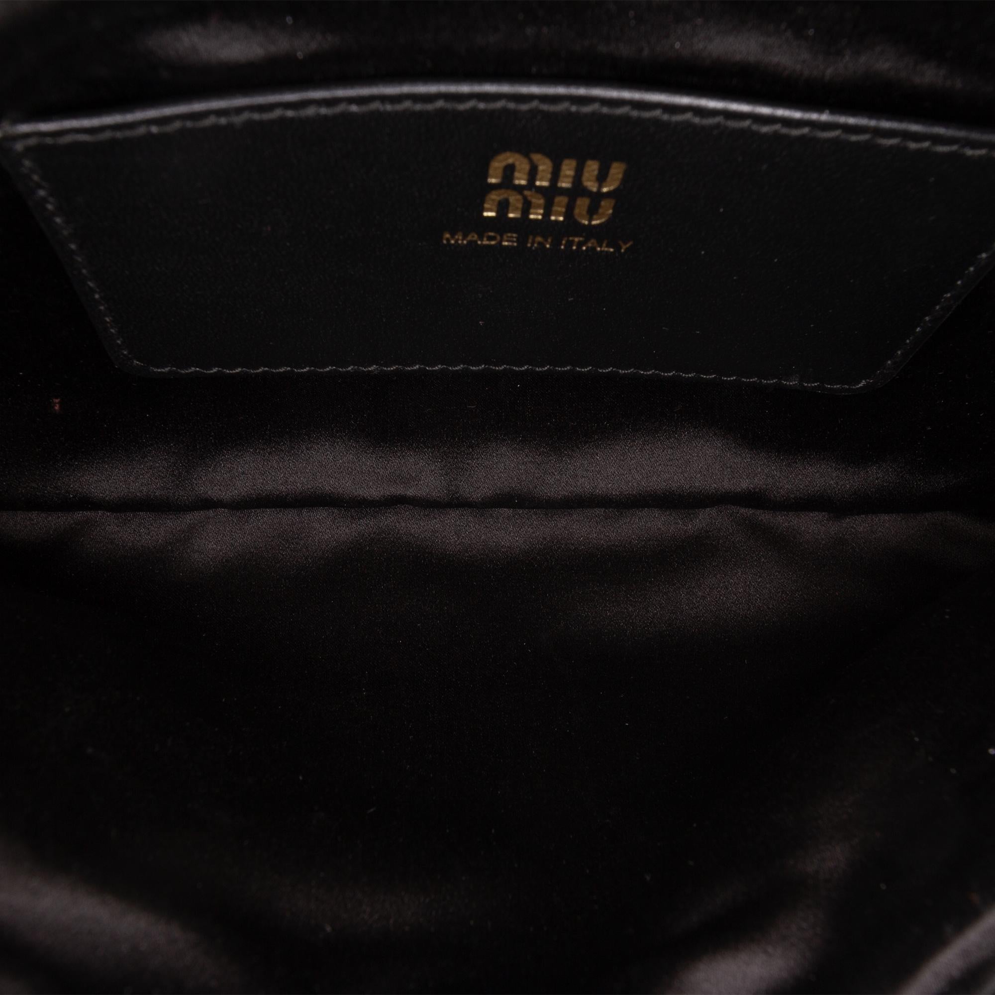 Miu Miu Crystal Embellished Satin Shoulder Bag