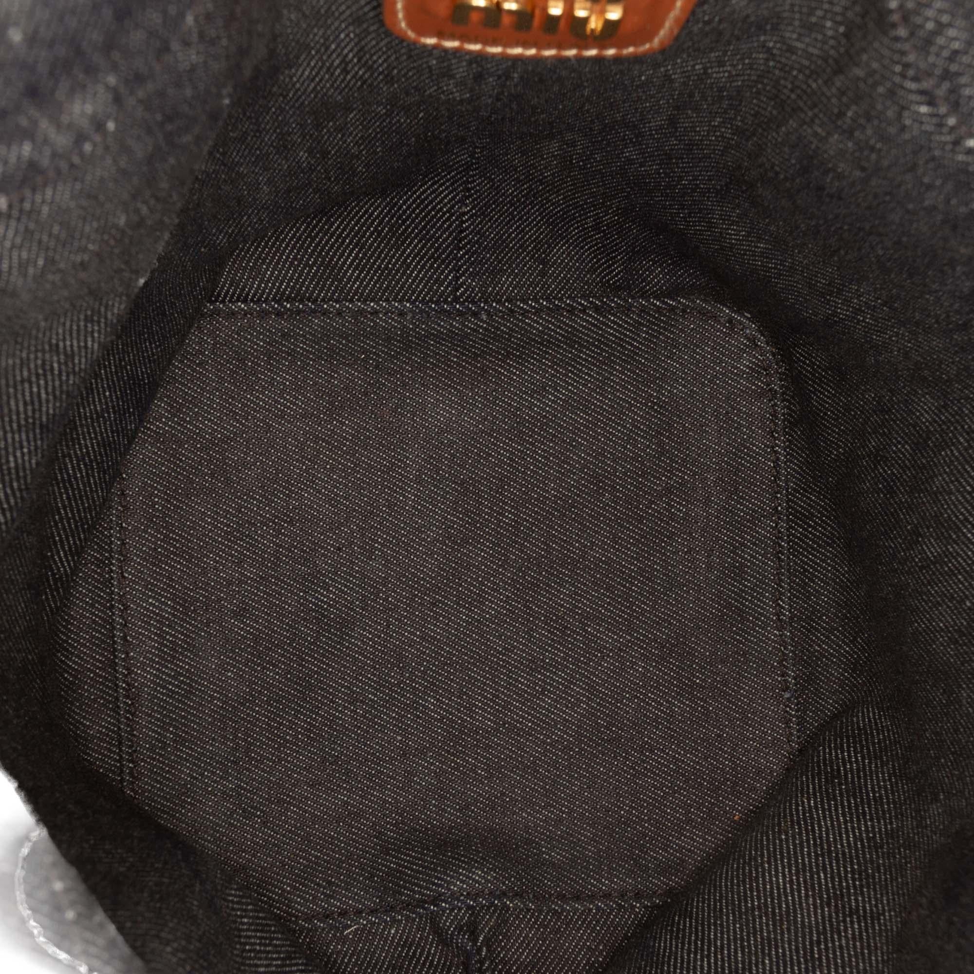 Miu Miu Denim Logo Bucket Bag