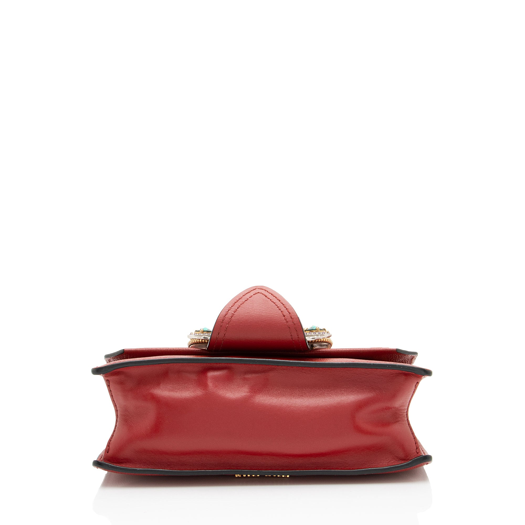 Miu Miu Goatskin Crystal Embellished Madras Shoulder Bag