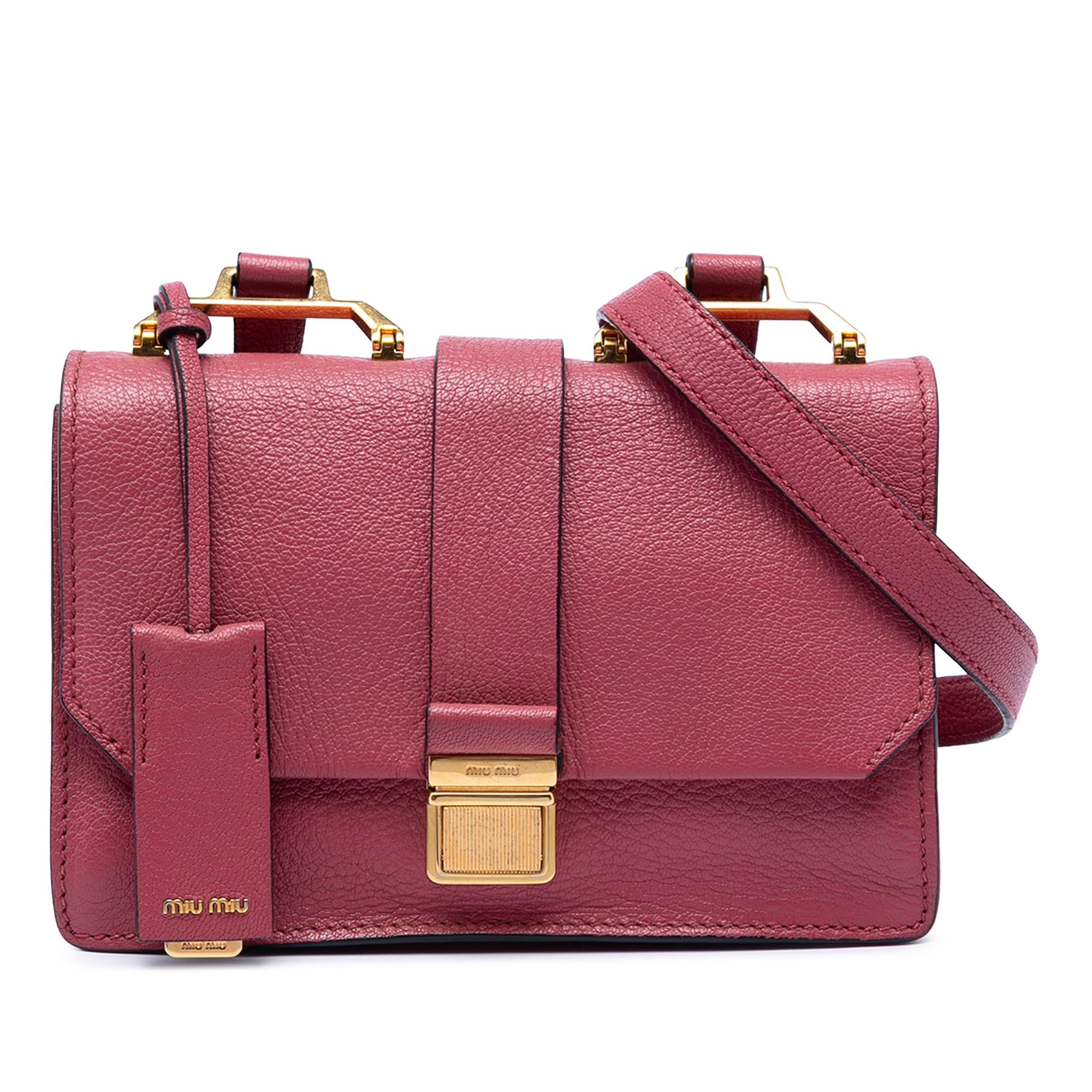 Miu Miu Goatskin Madras Crossbody