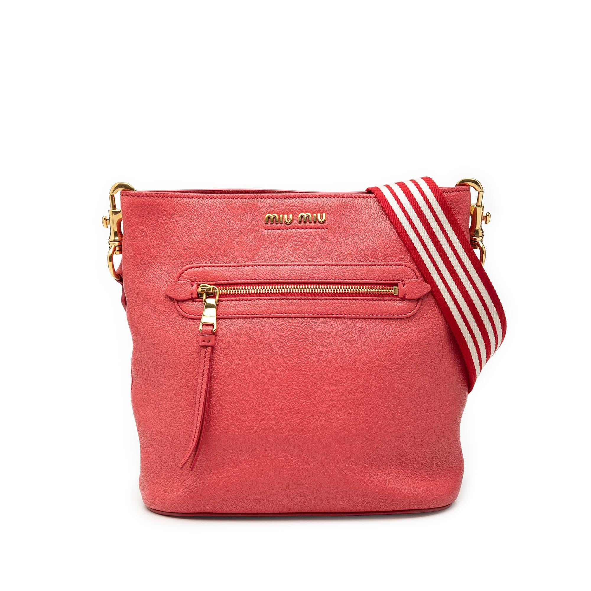 Miu Miu Goatskin Madras Crossbody