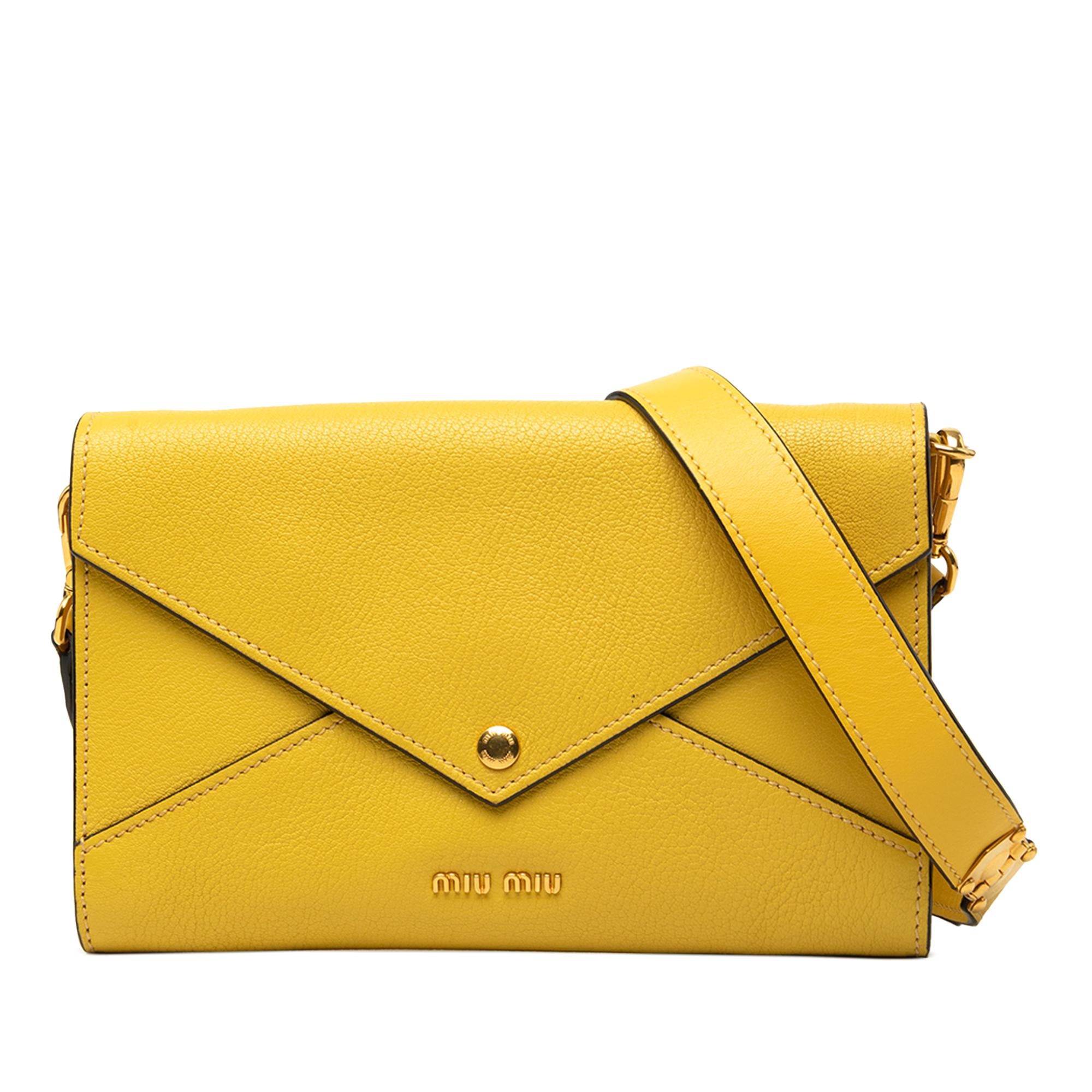 Miu Miu Goatskin Madras Envelope Crossbody